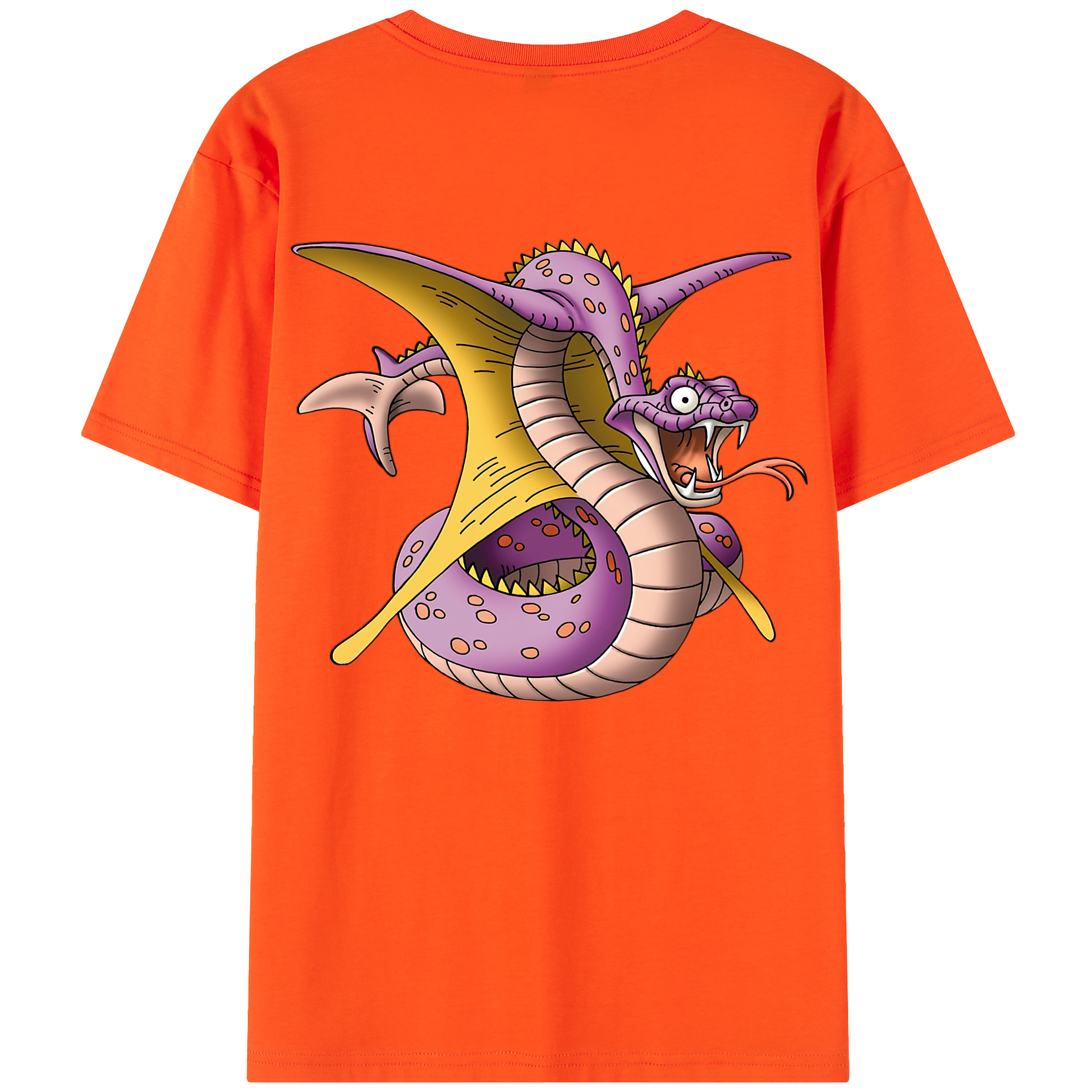 （画像用） ドラゴンクエスト Doragon Kuesuto Dragon Quest 綿100％半袖Tシャツ（背面プリント）