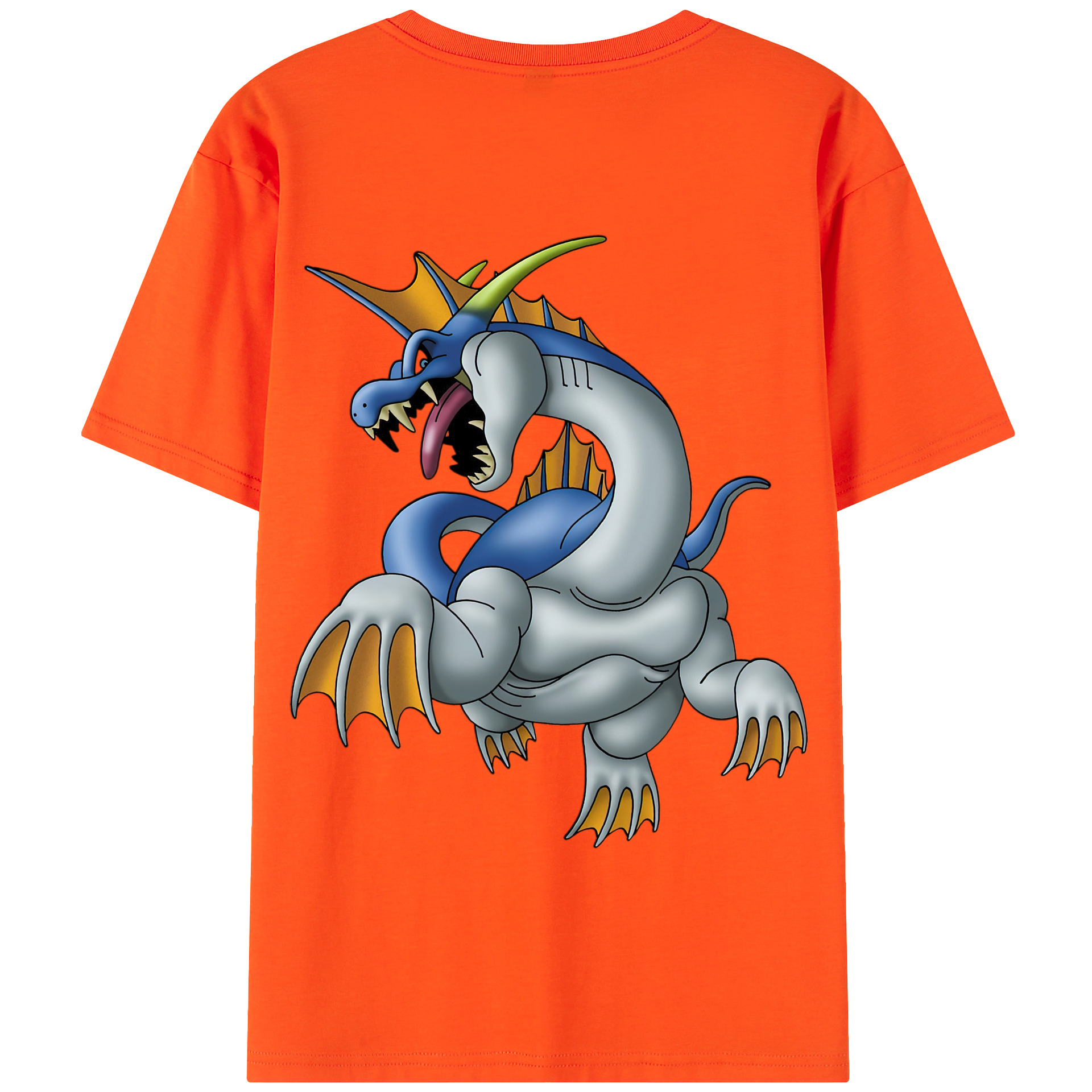 （画像用） ドラゴンクエスト Doragon Kuesuto Dragon Quest 綿100％半袖Tシャツ（背面プリント）