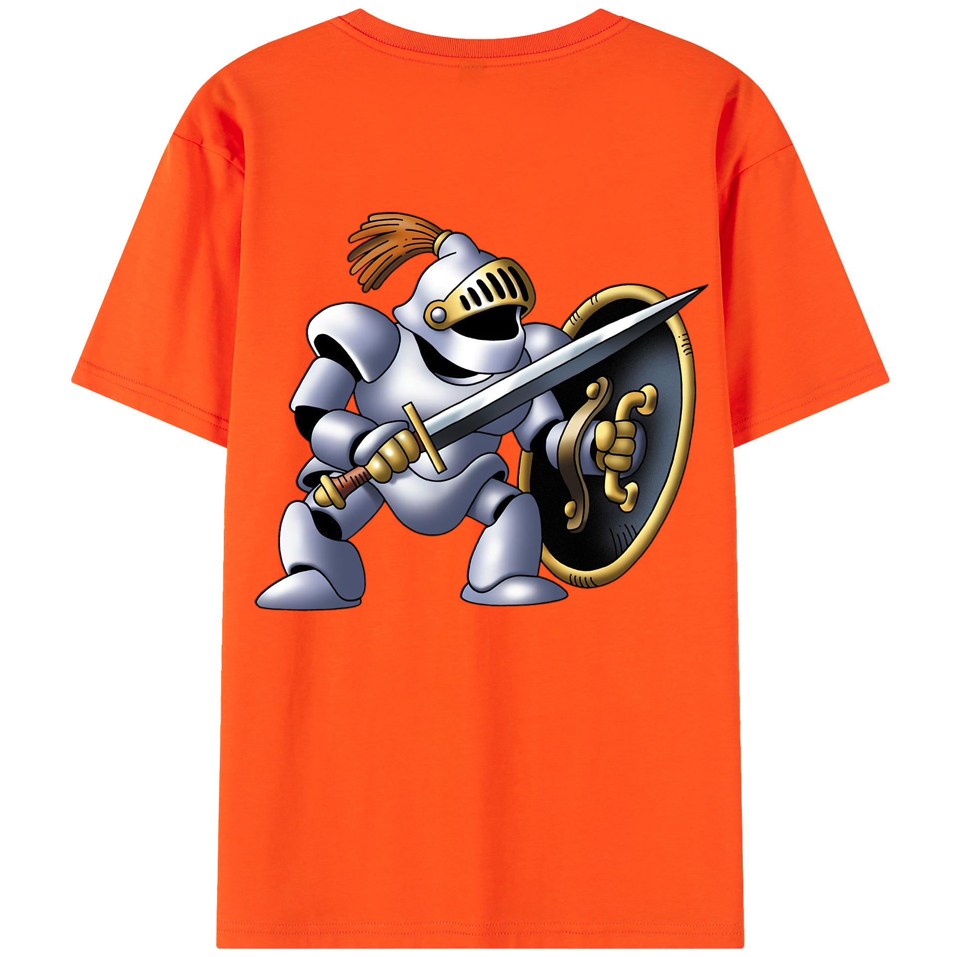 （画像用） ドラゴンクエスト Doragon Kuesuto Dragon Quest 綿100％半袖Tシャツ（背面プリント）