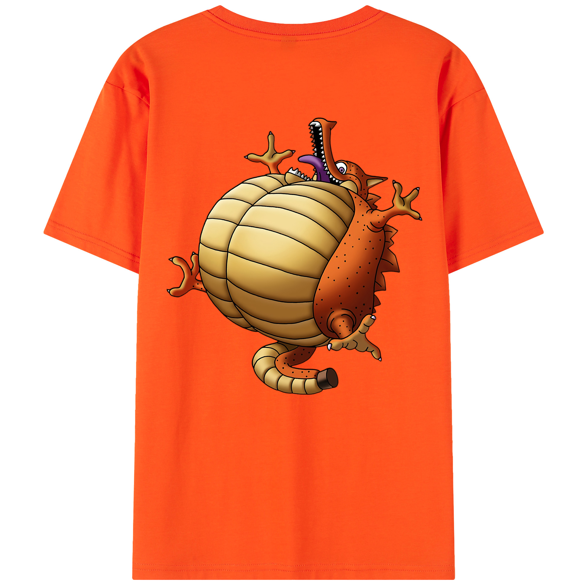 （画像用） ドラゴンクエスト Doragon Kuesuto Dragon Quest 綿100％半袖Tシャツ（背面プリント）