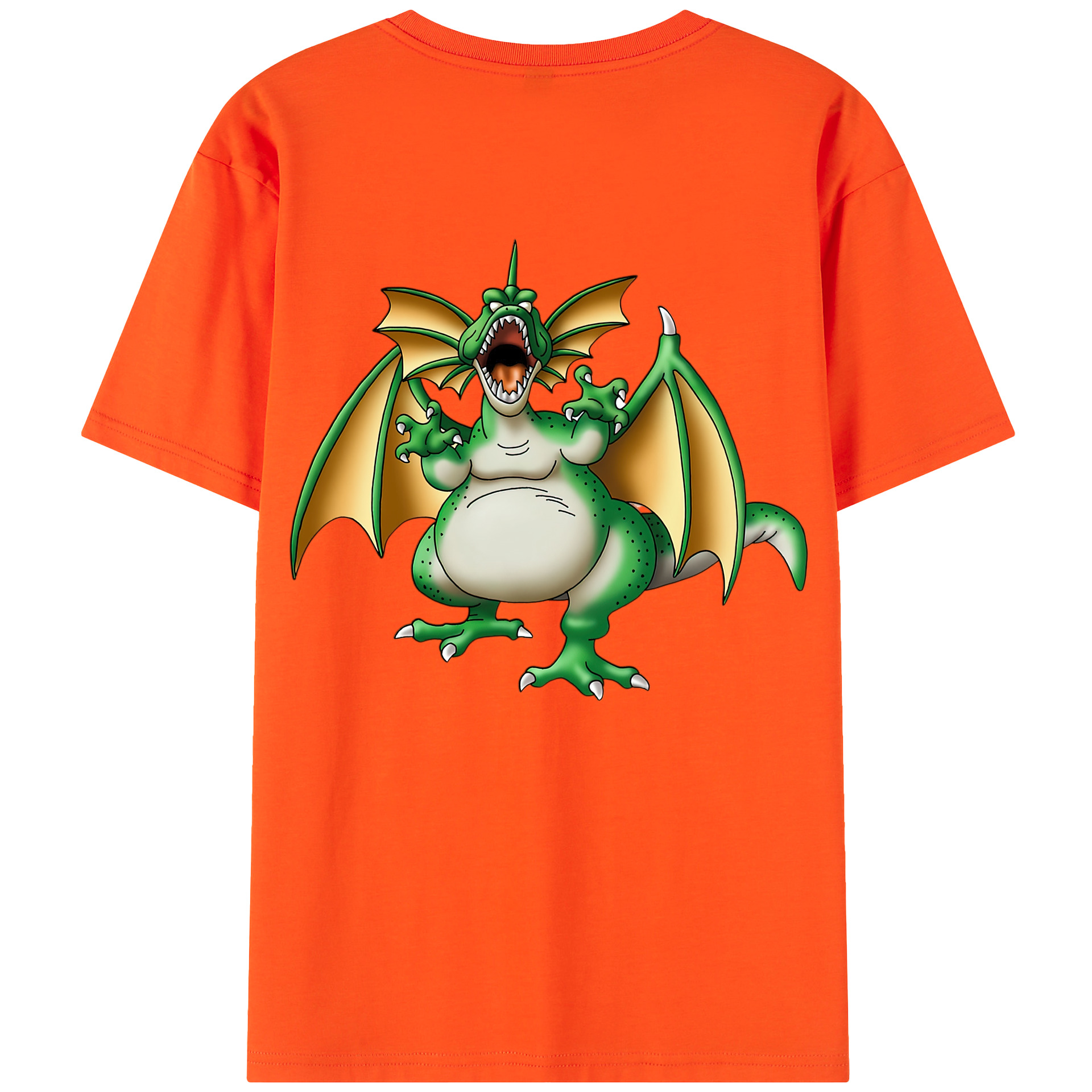 （画像用） ドラゴンクエスト Doragon Kuesuto Dragon Quest 綿100％半袖Tシャツ（背面プリント）