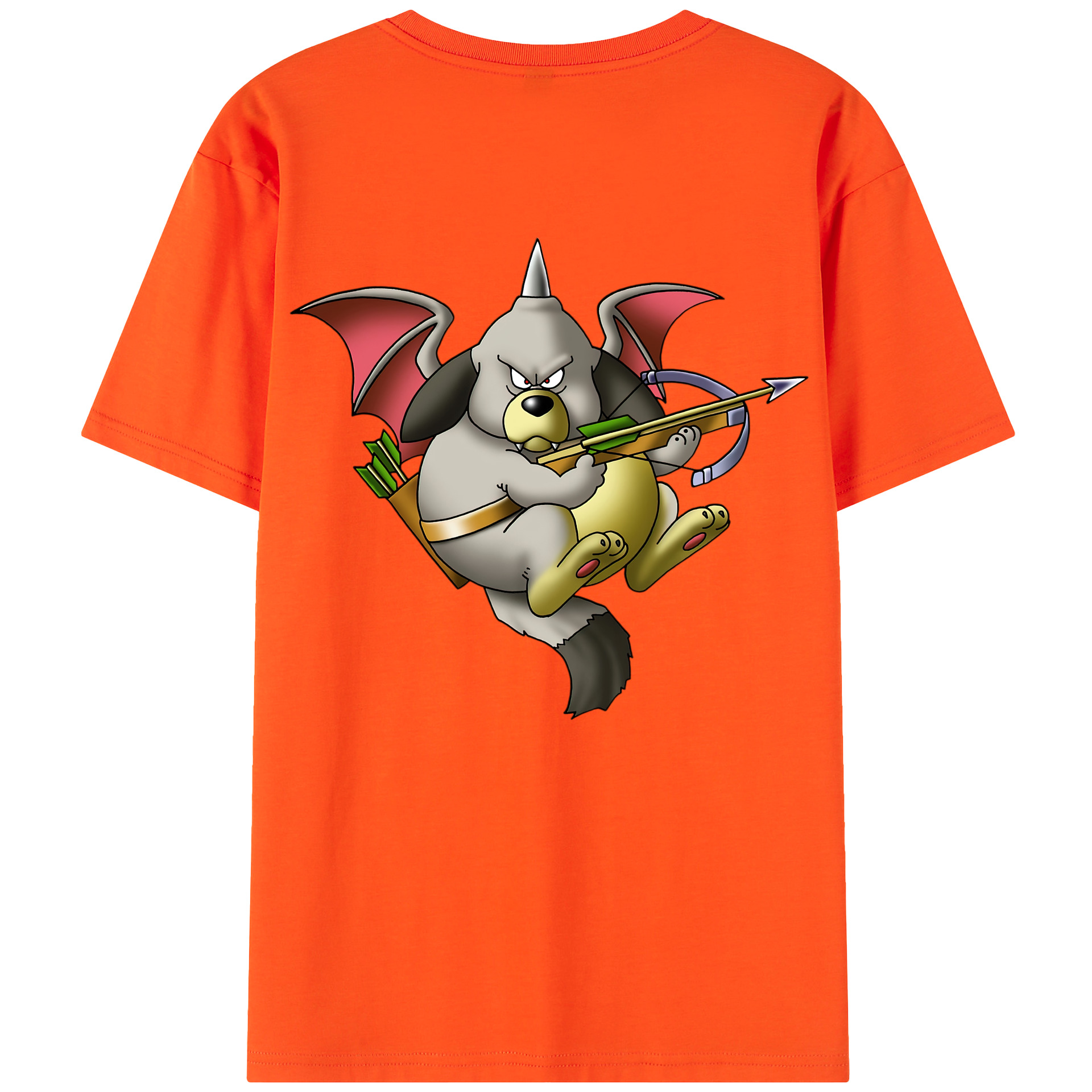 （画像用） ドラゴンクエスト Doragon Kuesuto Dragon Quest 綿100％半袖Tシャツ（背面プリント）