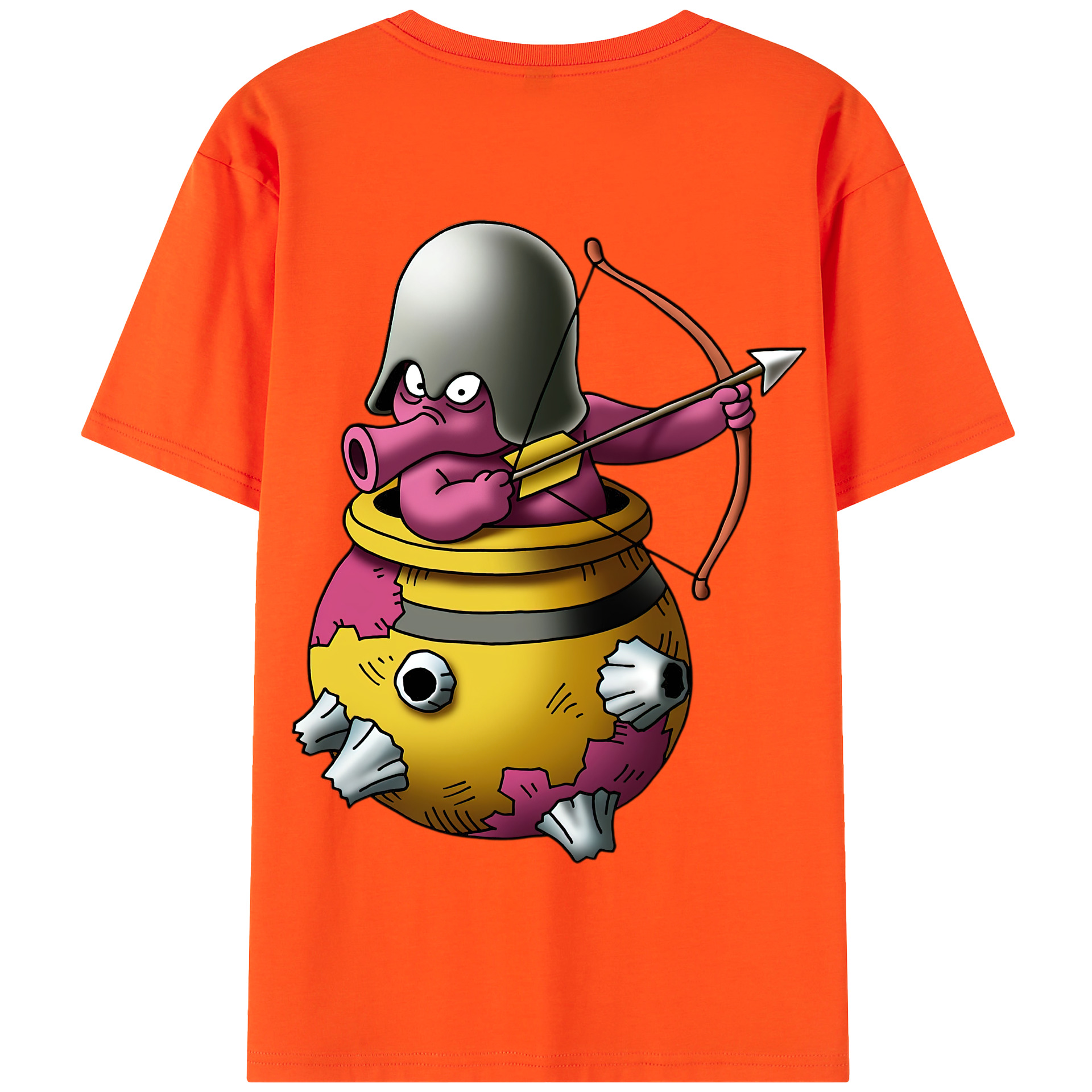 （画像用） ドラゴンクエスト Doragon Kuesuto Dragon Quest 綿100％半袖Tシャツ（背面プリント）