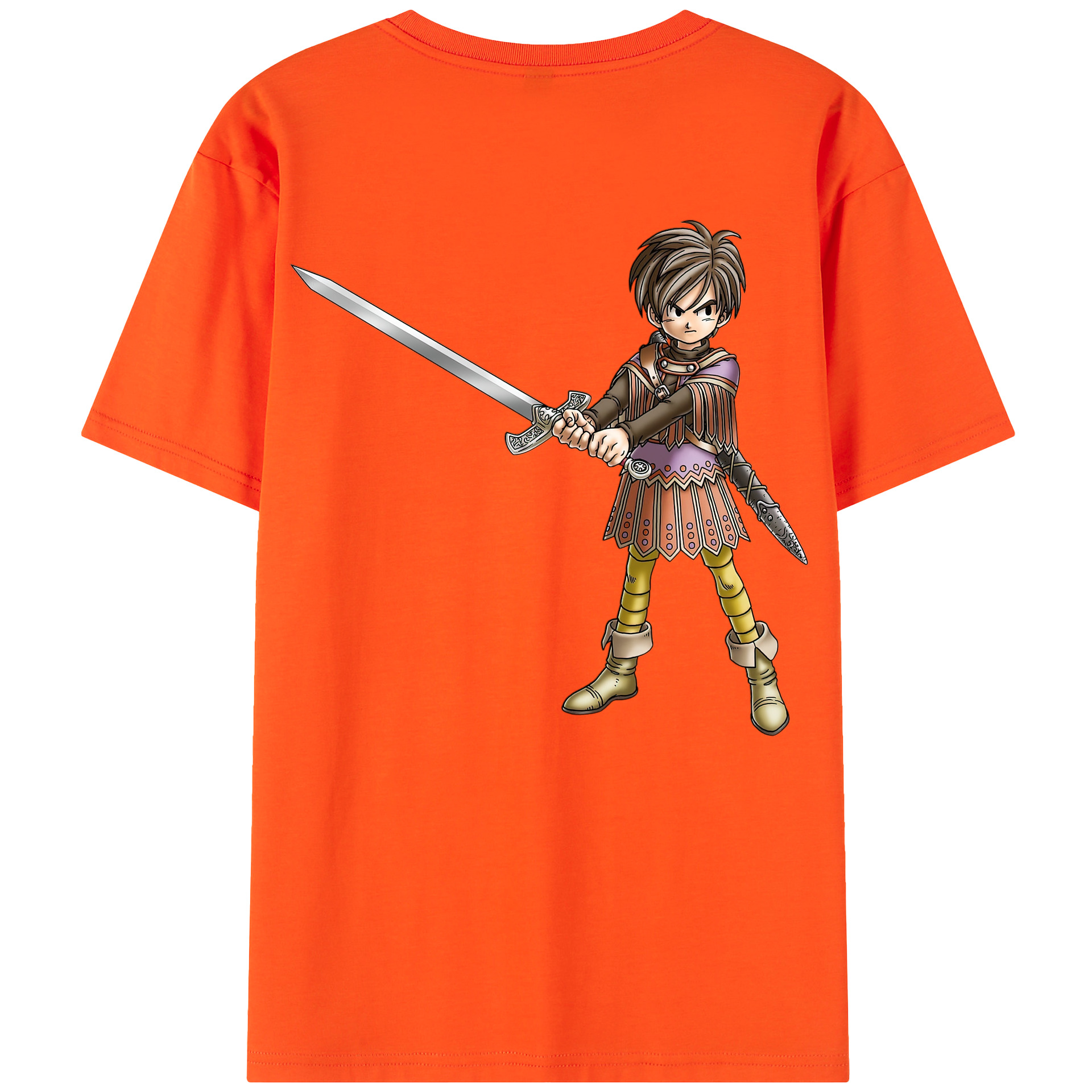 （画像用） ドラゴンクエスト Doragon Kuesuto Dragon Quest 綿100％半袖Tシャツ（背面プリント）