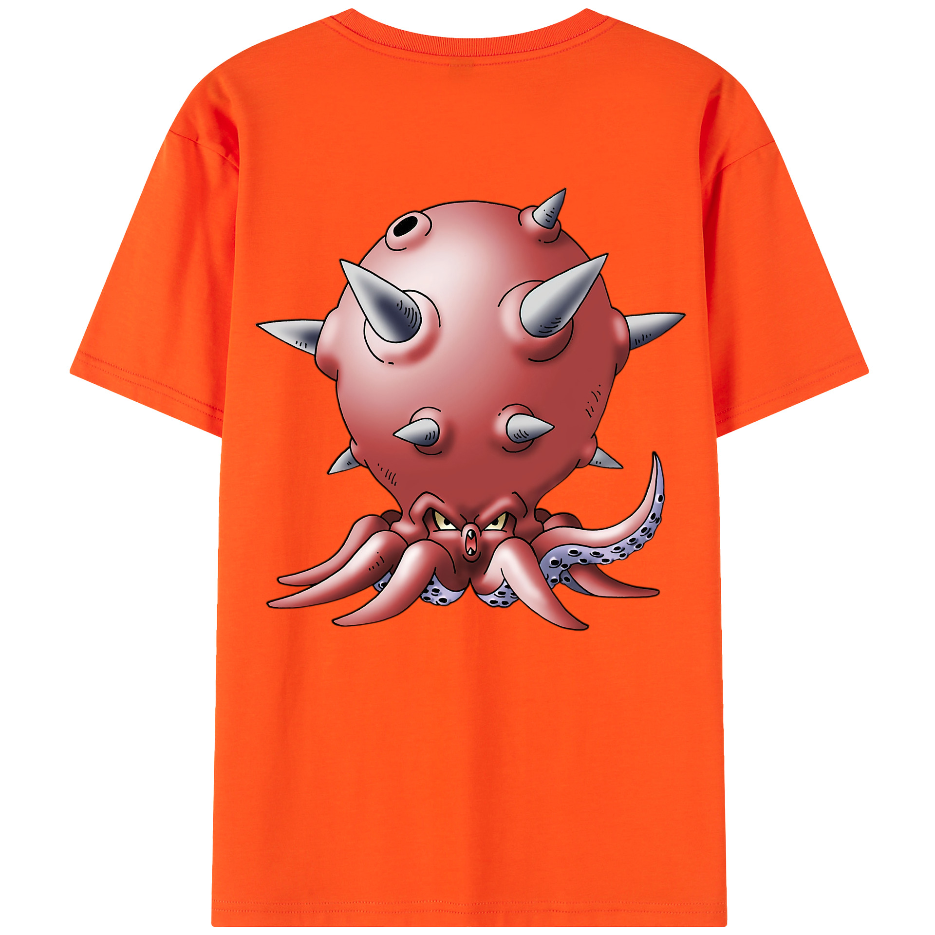 （画像用） ドラゴンクエスト Doragon Kuesuto Dragon Quest 綿100％半袖Tシャツ（背面プリント）