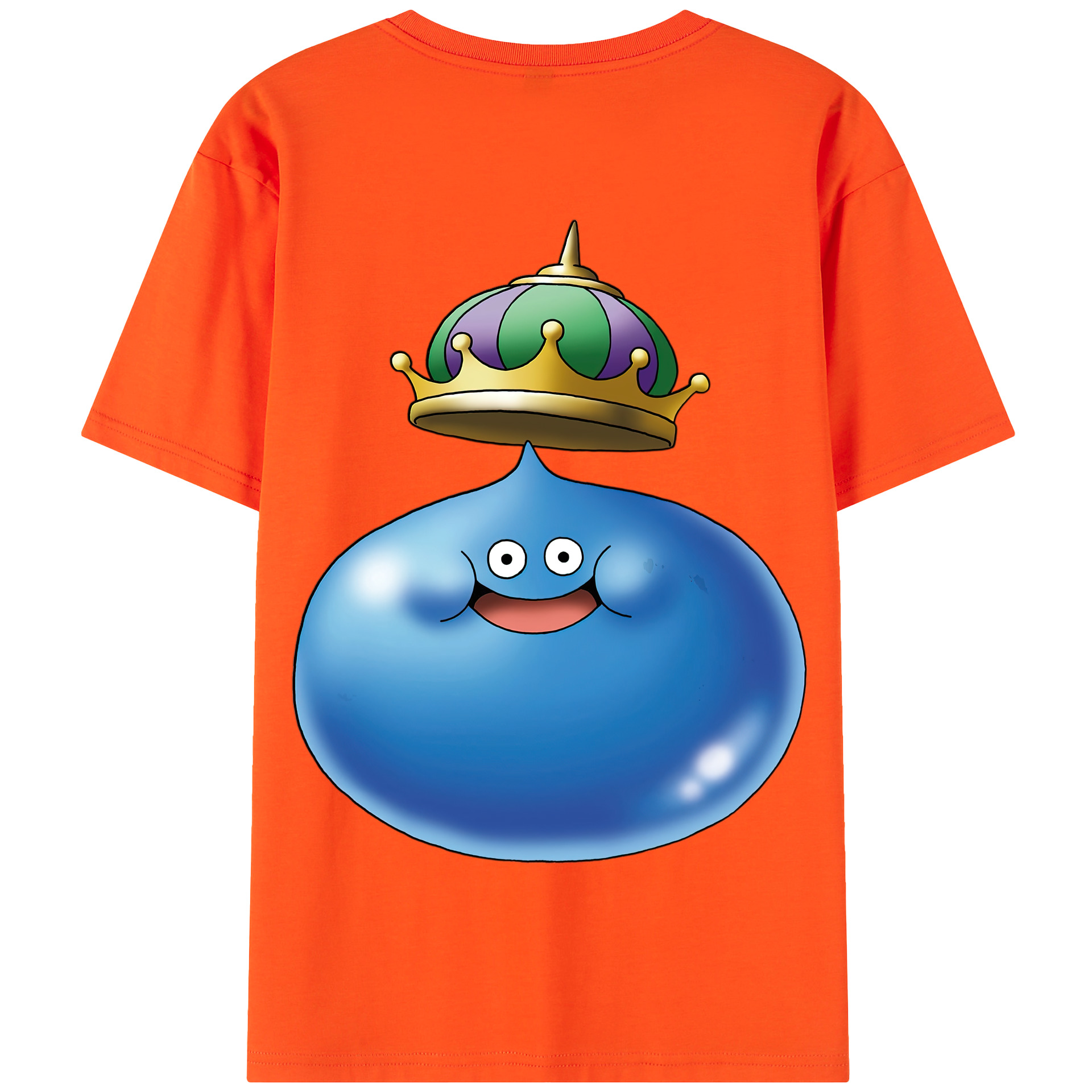 （画像用） ドラゴンクエスト Doragon Kuesuto Dragon Quest 綿100％半袖Tシャツ（背面プリント）