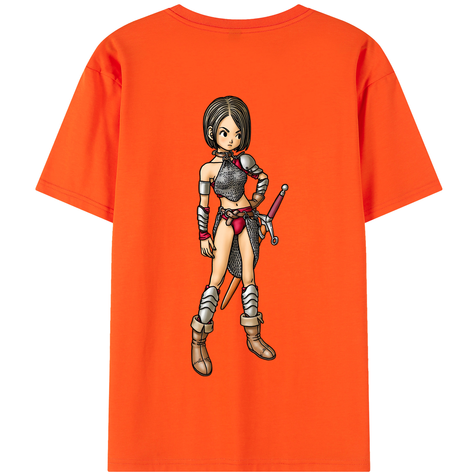 （画像用） ドラゴンクエスト Doragon Kuesuto Dragon Quest 綿100％半袖Tシャツ（背面プリント）