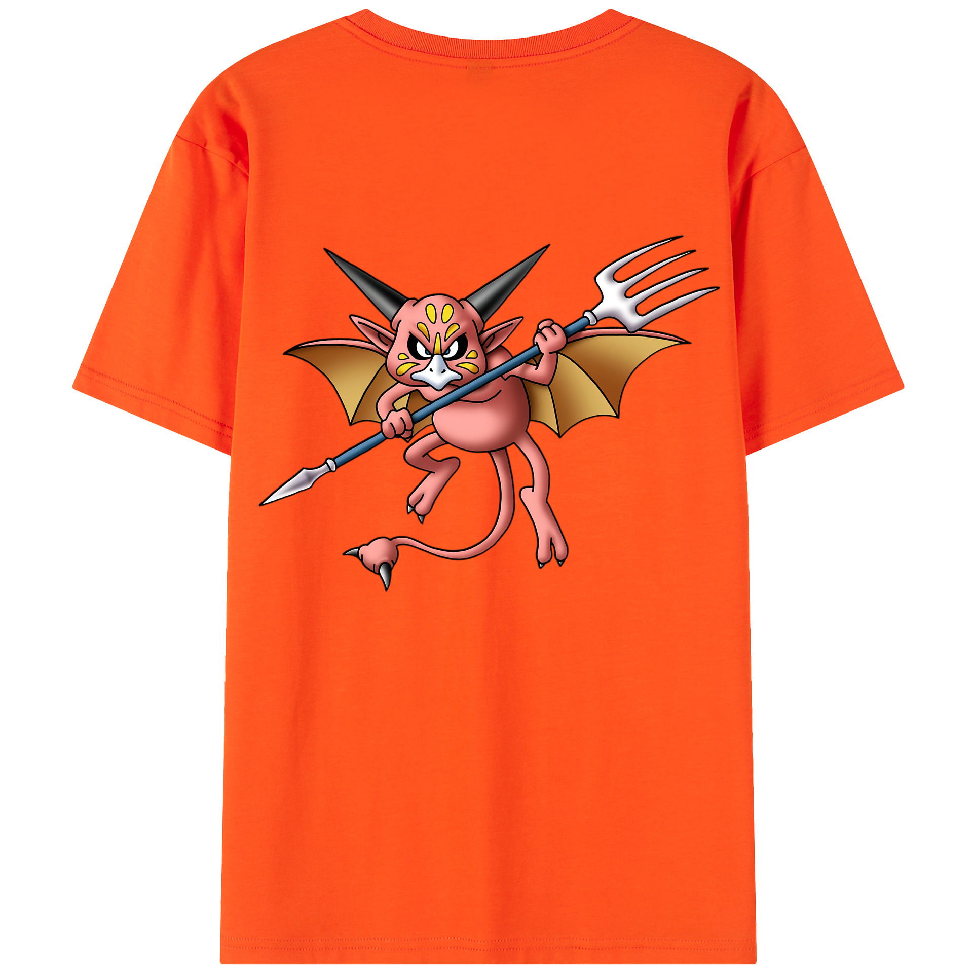 （画像用） ドラゴンクエスト Doragon Kuesuto Dragon Quest 綿100％半袖Tシャツ（背面プリント）