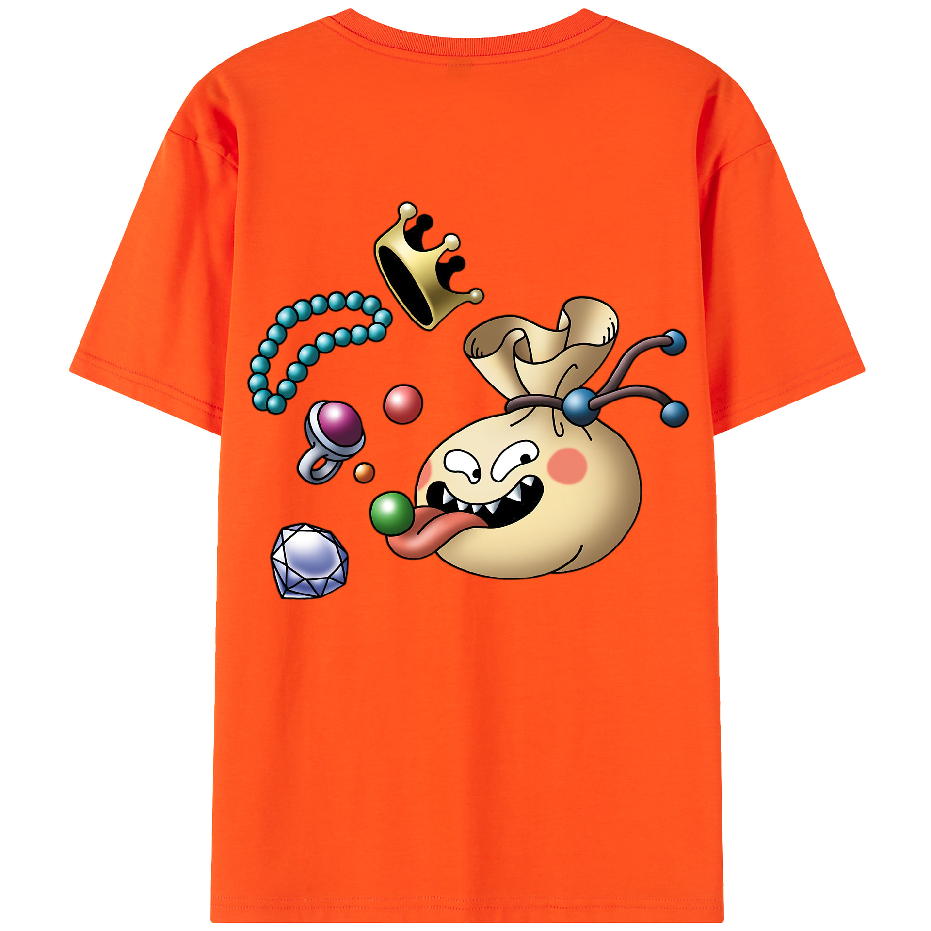 （画像用） ドラゴンクエスト Doragon Kuesuto Dragon Quest 綿100％半袖Tシャツ（背面プリント）