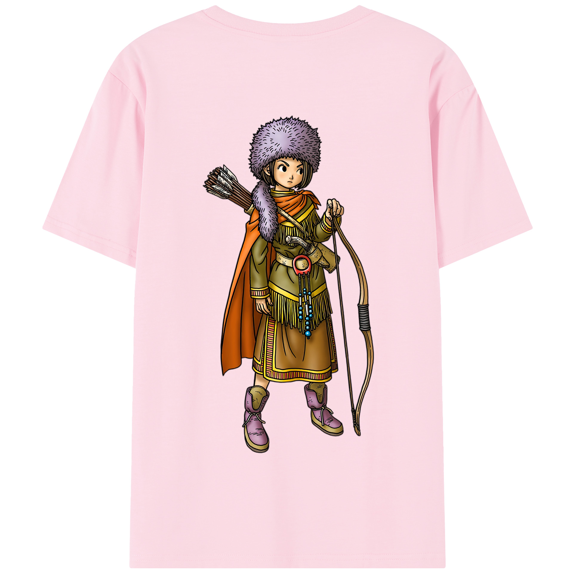 （画像用） ドラゴンクエスト Doragon Kuesuto Dragon Quest 綿100％半袖Tシャツ（背面プリント）