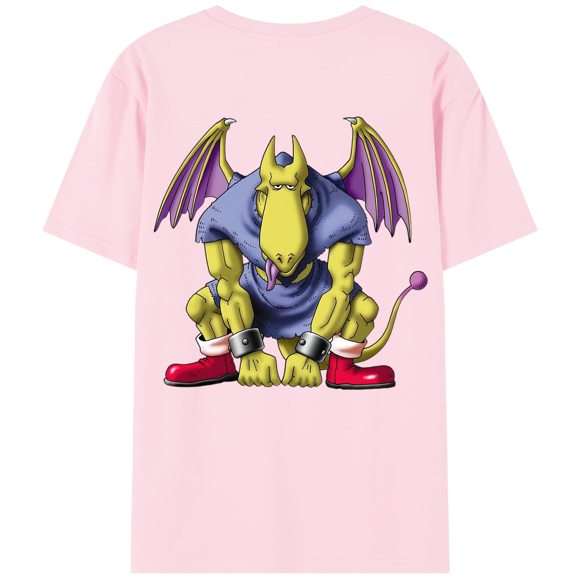 （画像用） ドラゴンクエスト Doragon Kuesuto Dragon Quest 綿100％半袖Tシャツ（背面プリント）