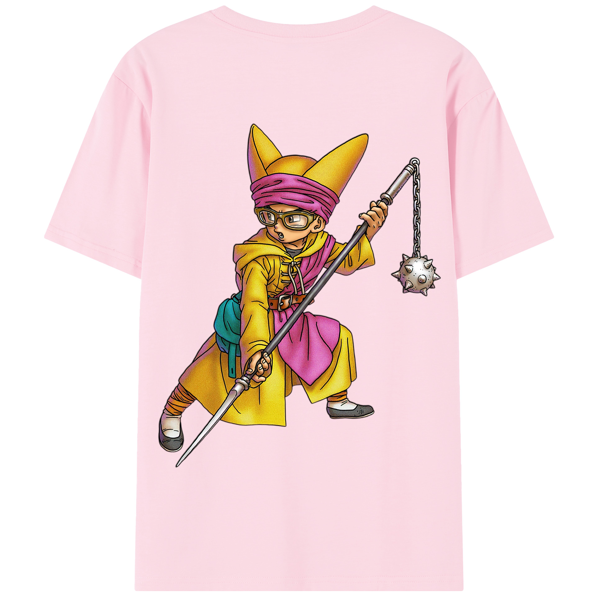 （画像用） ドラゴンクエスト Doragon Kuesuto Dragon Quest 綿100％半袖Tシャツ（背面プリント）