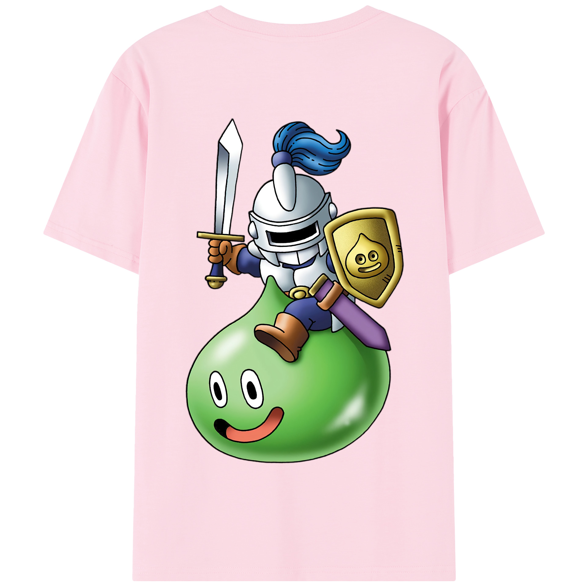 （画像用） ドラゴンクエスト Doragon Kuesuto Dragon Quest 綿100％半袖Tシャツ（背面プリント）