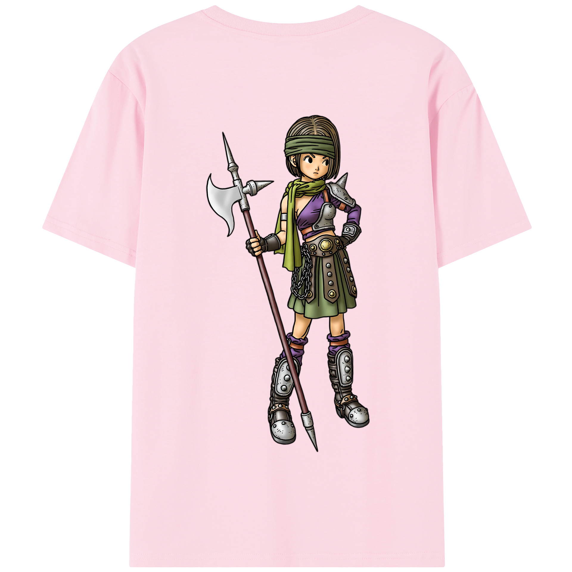 （画像用） ドラゴンクエスト Doragon Kuesuto Dragon Quest 綿100％半袖Tシャツ（背面プリント）