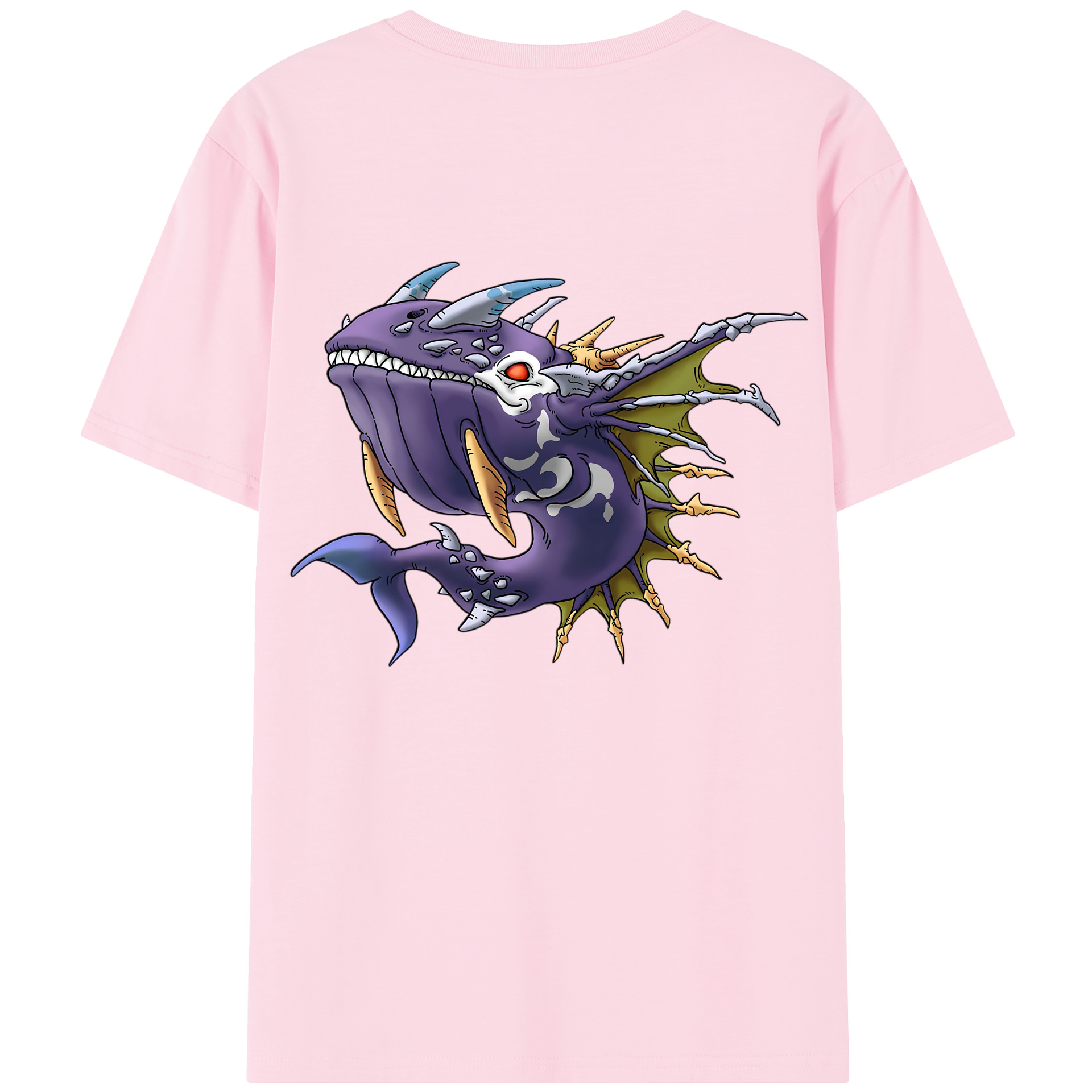 （画像用） ドラゴンクエスト Doragon Kuesuto Dragon Quest 綿100％半袖Tシャツ（背面プリント）
