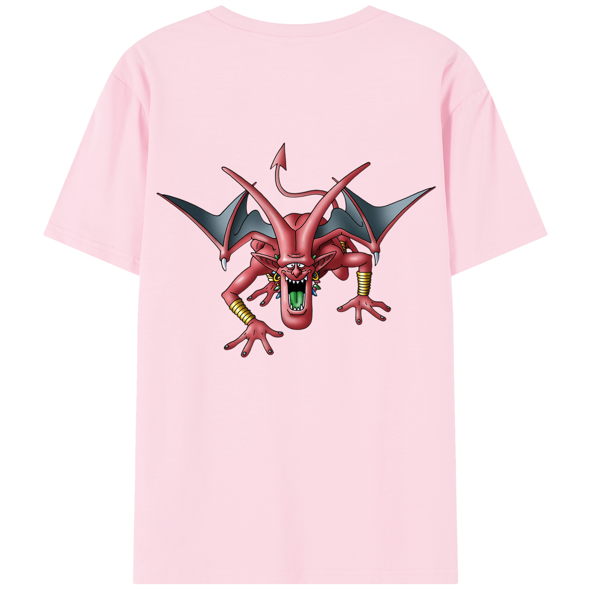 （画像用） ドラゴンクエスト Doragon Kuesuto Dragon Quest 綿100％半袖Tシャツ（背面プリント）