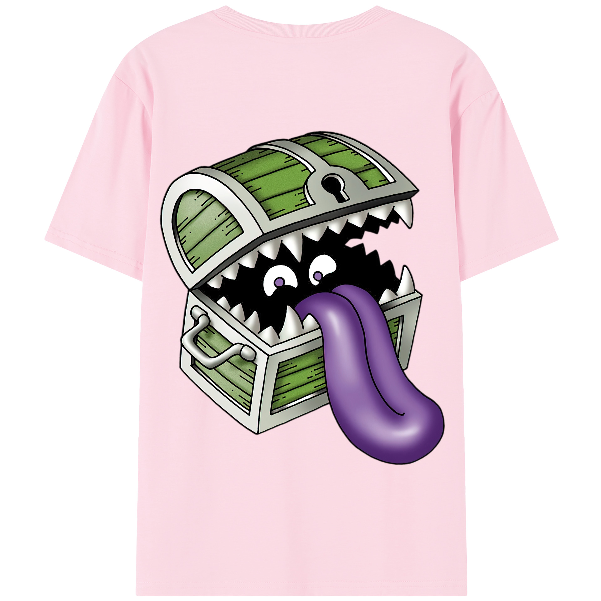 （画像用） ドラゴンクエスト Doragon Kuesuto Dragon Quest 綿100％半袖Tシャツ（背面プリント）