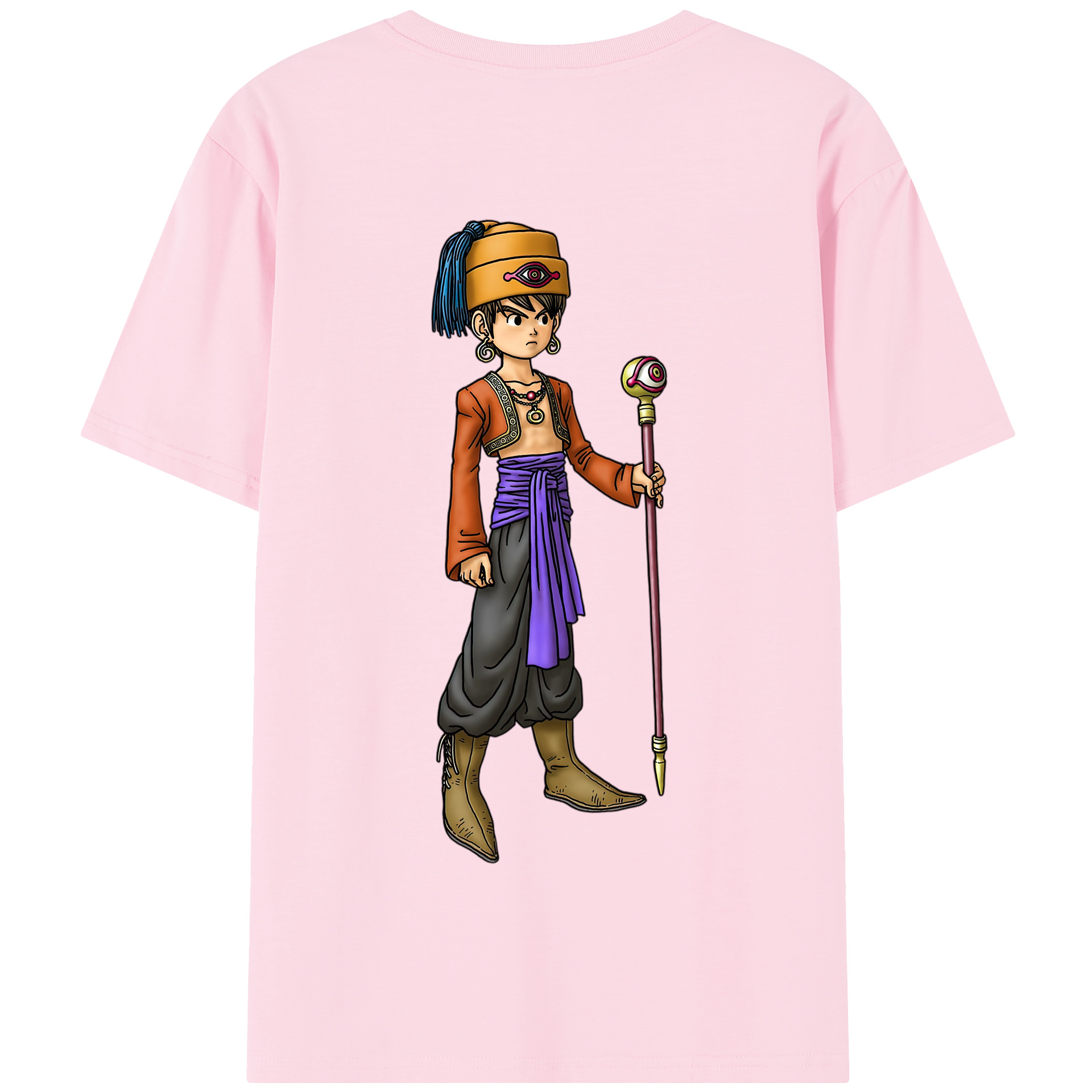（画像用） ドラゴンクエスト Doragon Kuesuto Dragon Quest 綿100％半袖Tシャツ（背面プリント）