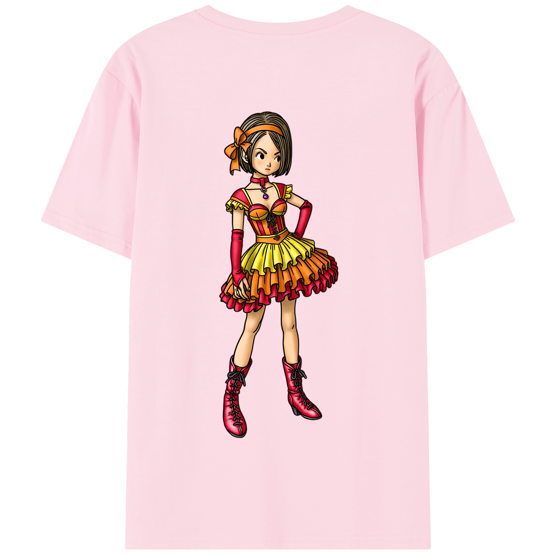 （画像用） ドラゴンクエスト Doragon Kuesuto Dragon Quest 綿100％半袖Tシャツ（背面プリント）