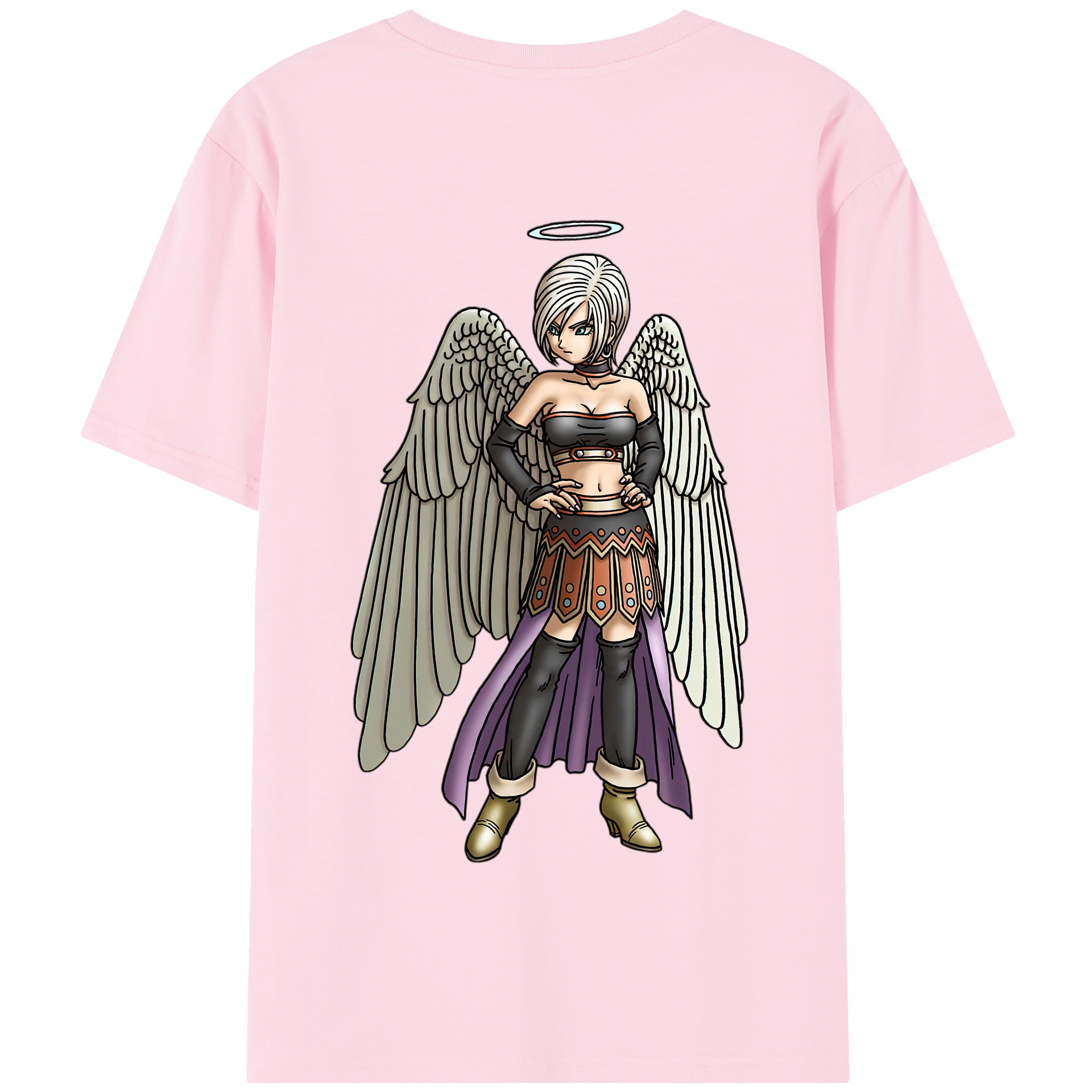 （画像用） ドラゴンクエスト Doragon Kuesuto Dragon Quest 綿100％半袖Tシャツ（背面プリント）