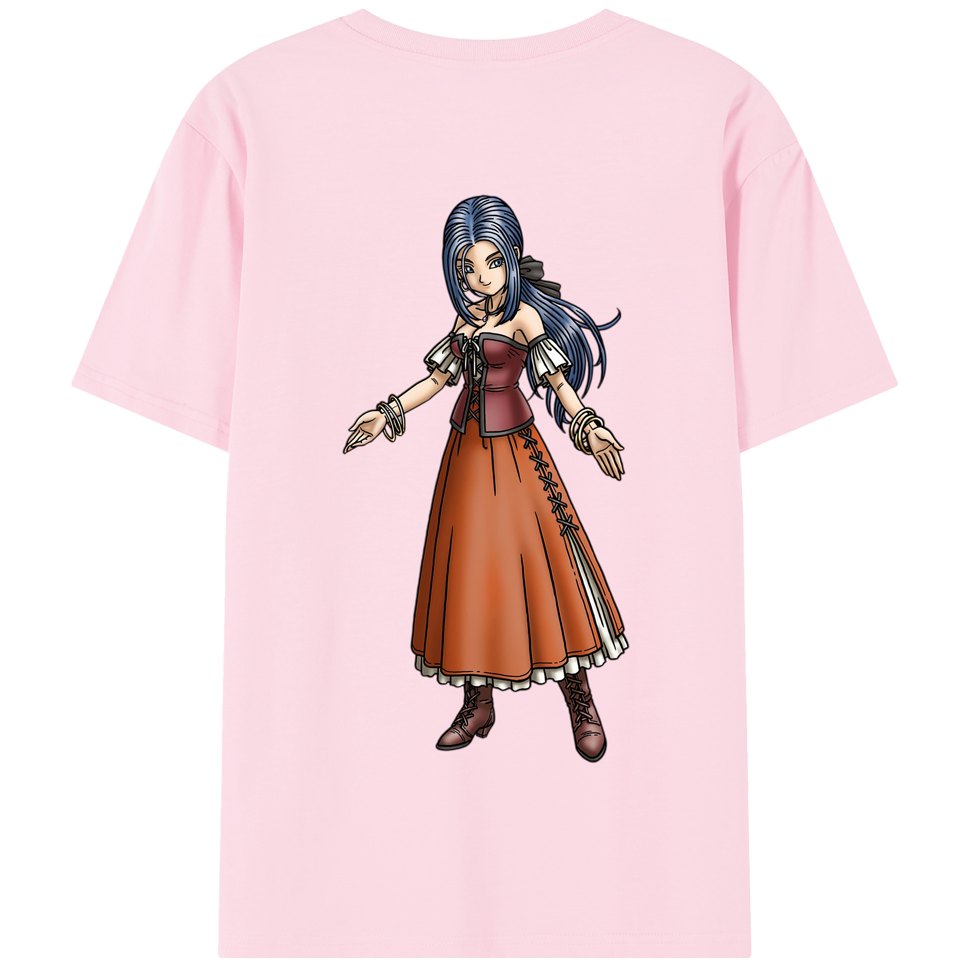 （画像用） ドラゴンクエスト Doragon Kuesuto Dragon Quest 綿100％半袖Tシャツ（背面プリント）