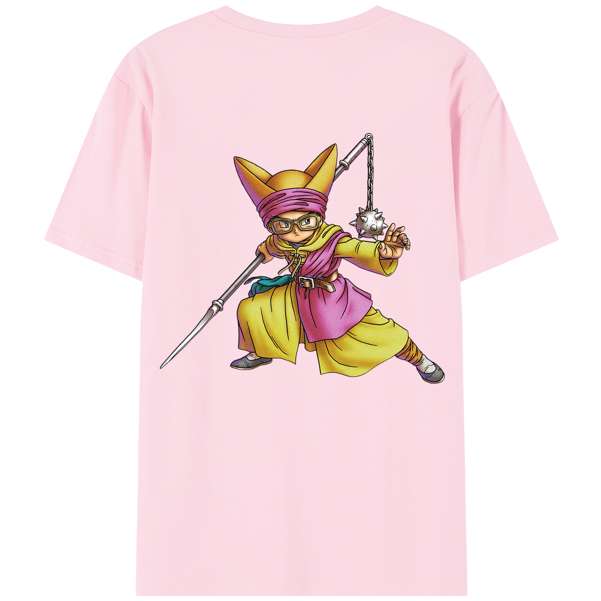（画像用） ドラゴンクエスト Doragon Kuesuto Dragon Quest 綿100％半袖Tシャツ（背面プリント）