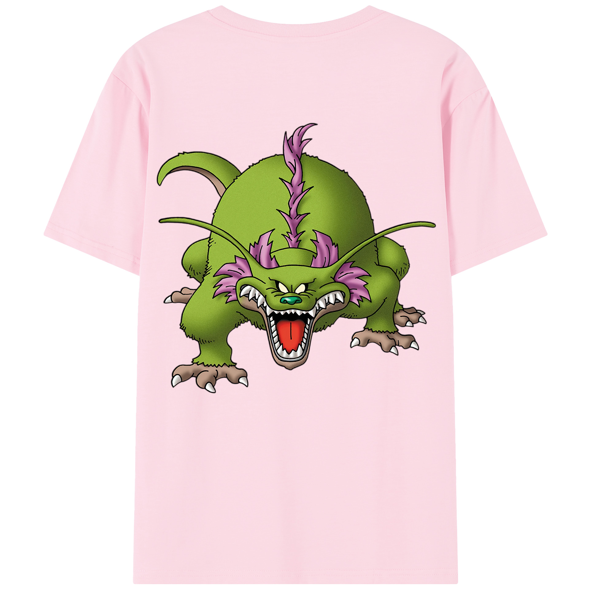 （画像用） ドラゴンクエスト Doragon Kuesuto Dragon Quest 綿100％半袖Tシャツ（背面プリント）