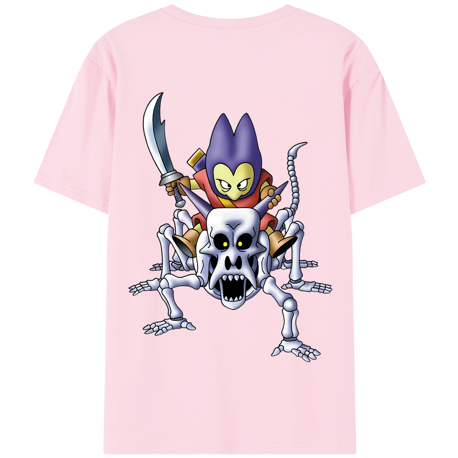 （画像用） ドラゴンクエスト Doragon Kuesuto Dragon Quest 綿100％半袖Tシャツ（背面プリント）