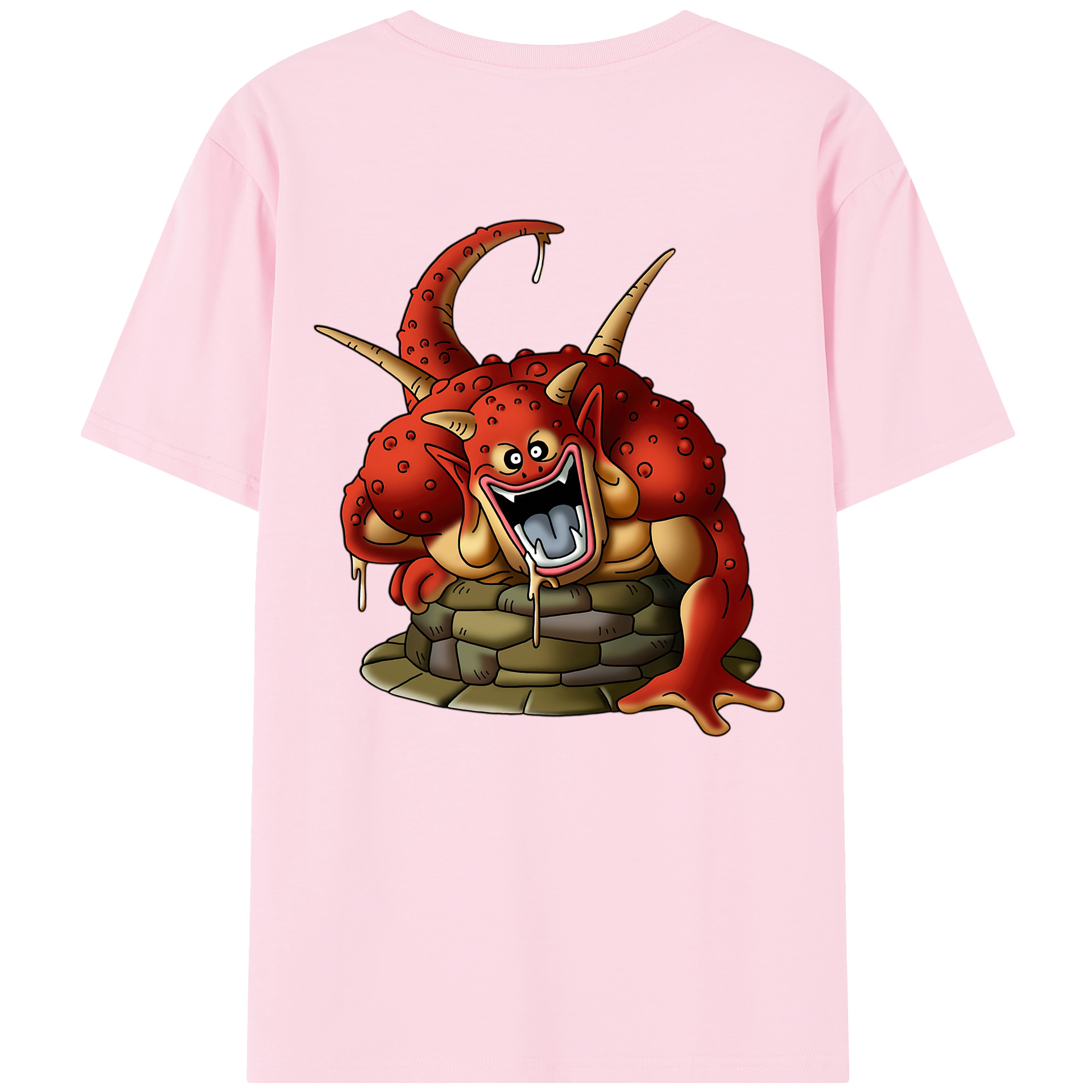 （画像用） ドラゴンクエスト Doragon Kuesuto Dragon Quest 綿100％半袖Tシャツ（背面プリント）