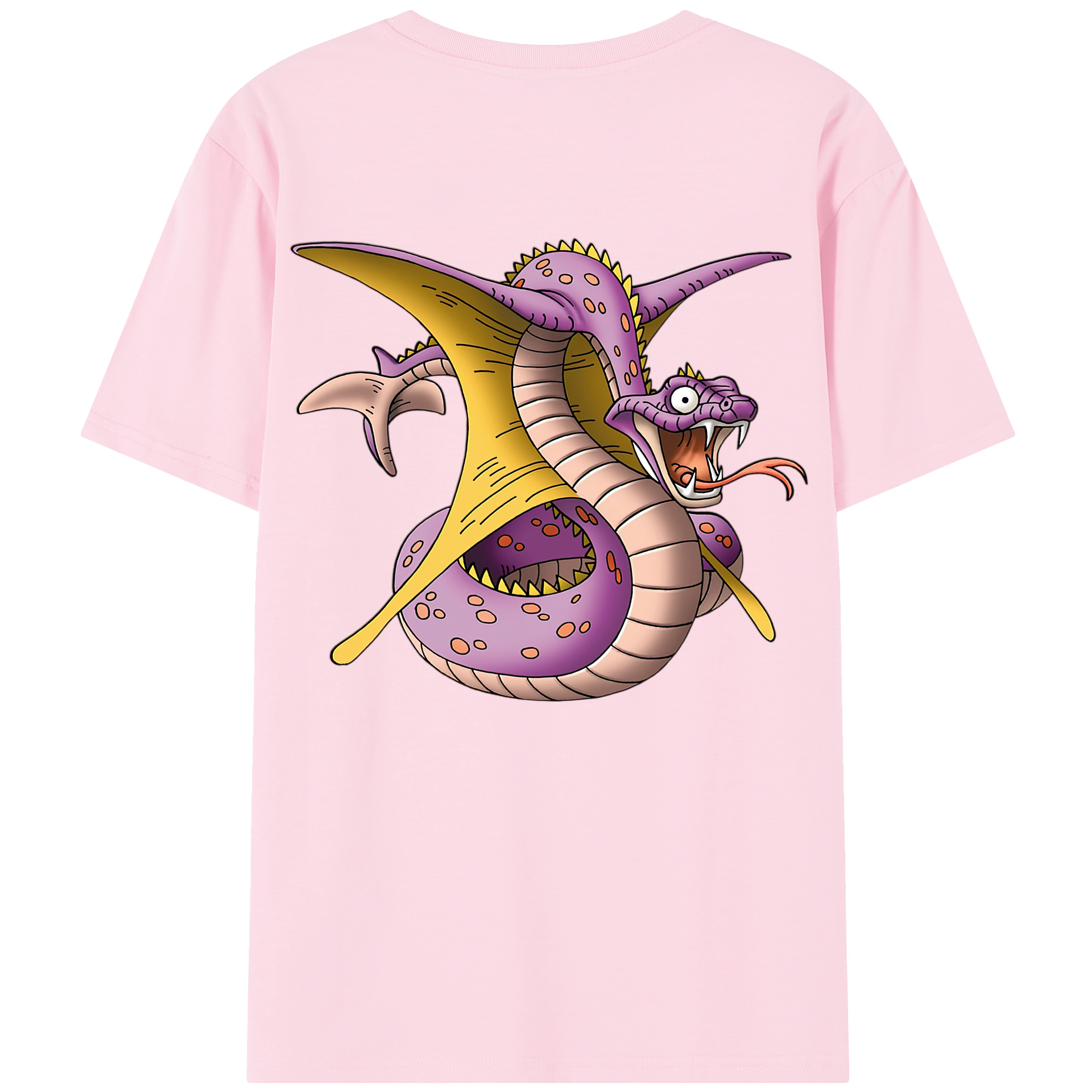 （画像用） ドラゴンクエスト Doragon Kuesuto Dragon Quest 綿100％半袖Tシャツ（背面プリント）