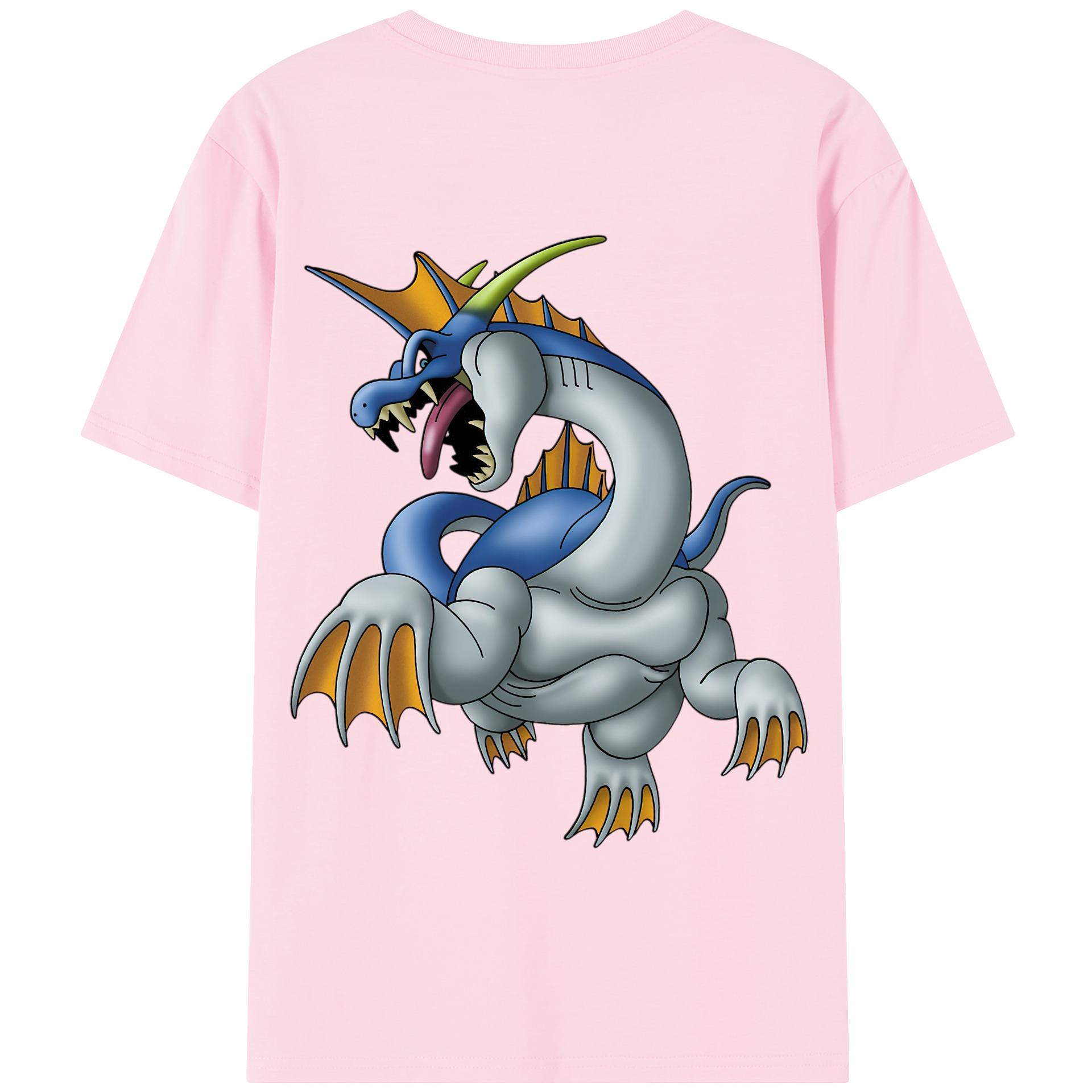 （画像用） ドラゴンクエスト Doragon Kuesuto Dragon Quest 綿100％半袖Tシャツ（背面プリント）