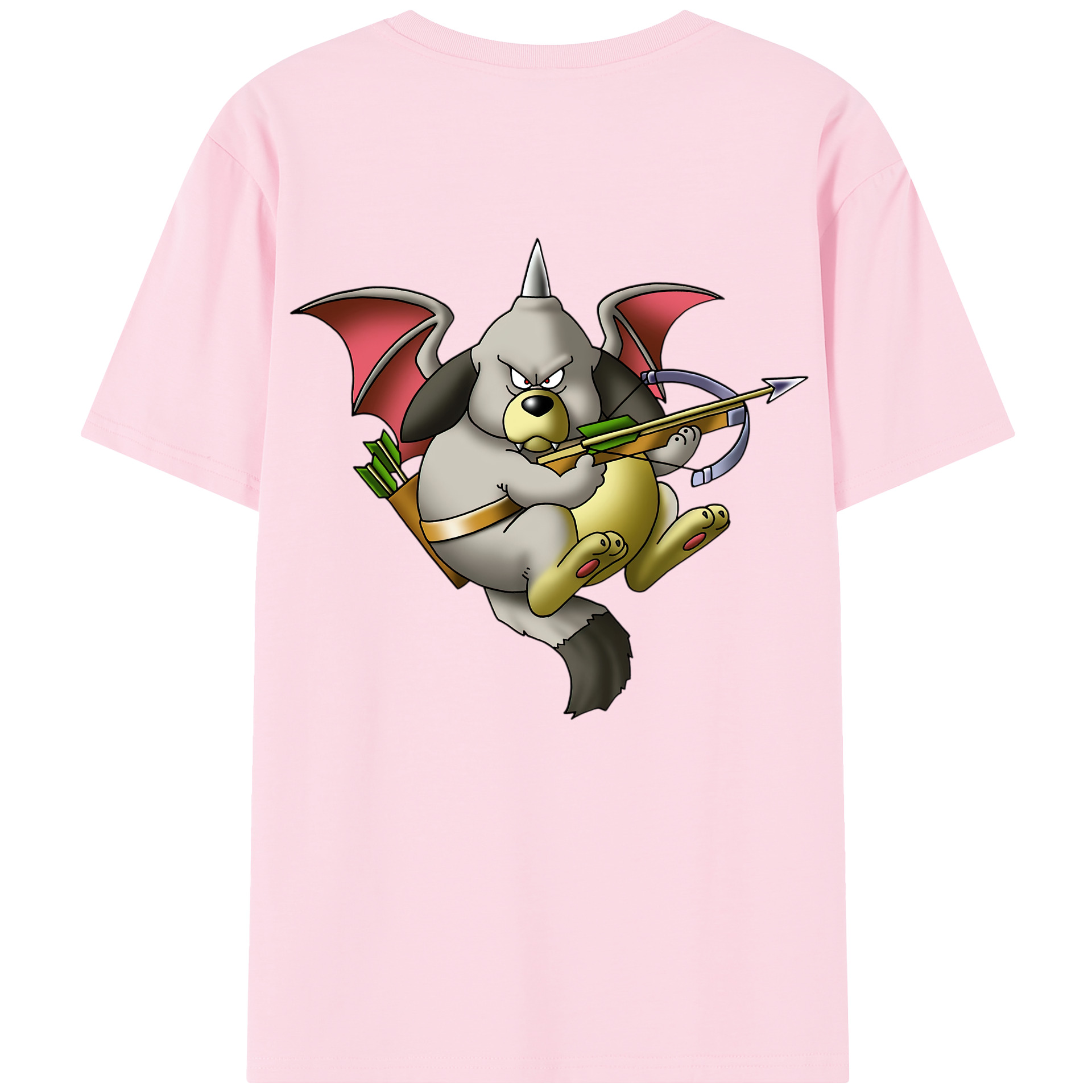 （画像用） ドラゴンクエスト Doragon Kuesuto Dragon Quest 綿100％半袖Tシャツ（背面プリント）