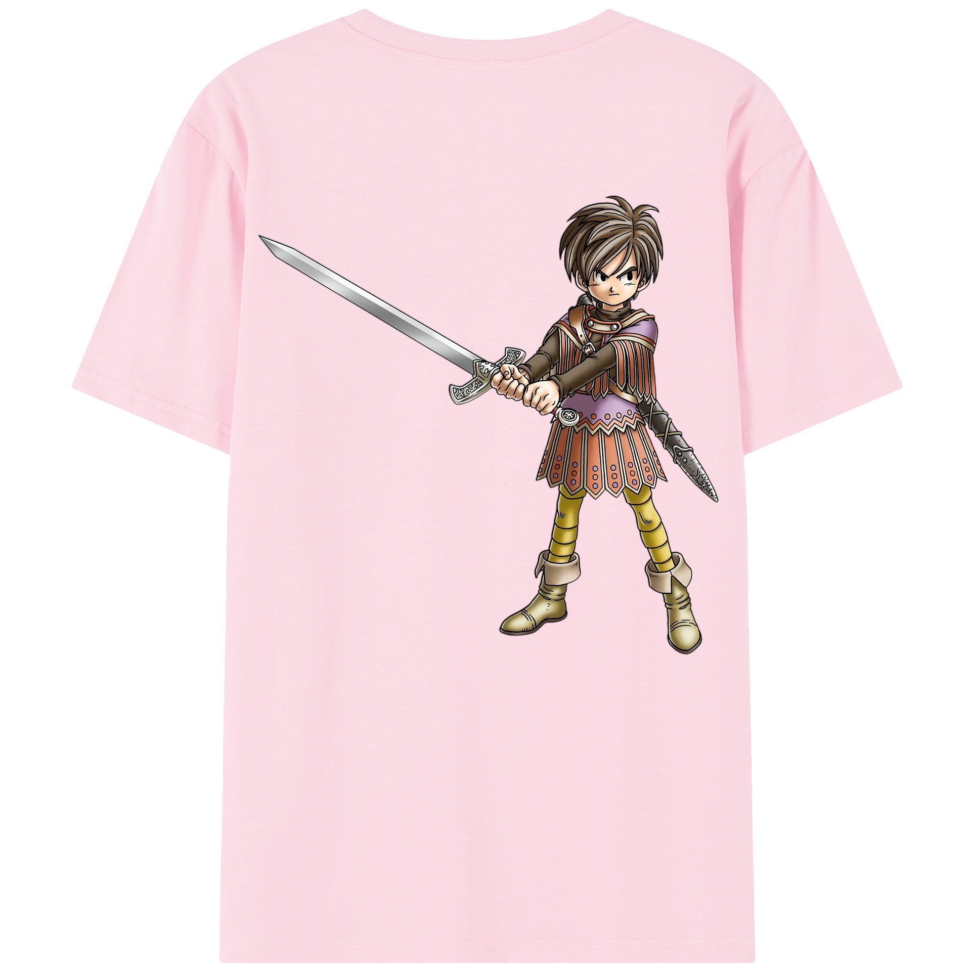 （画像用） ドラゴンクエスト Doragon Kuesuto Dragon Quest 綿100％半袖Tシャツ（背面プリント）