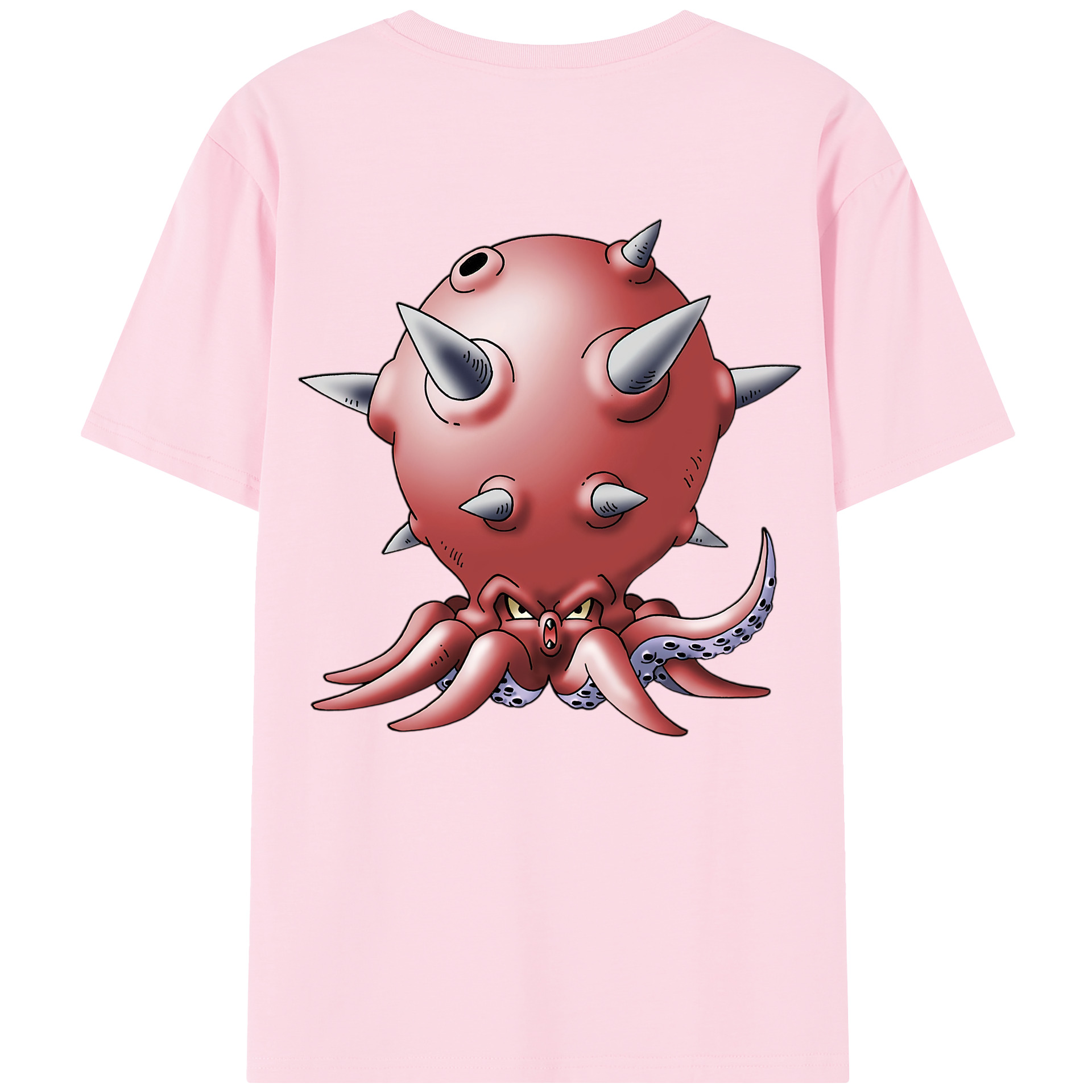 （画像用） ドラゴンクエスト Doragon Kuesuto Dragon Quest 綿100％半袖Tシャツ（背面プリント）