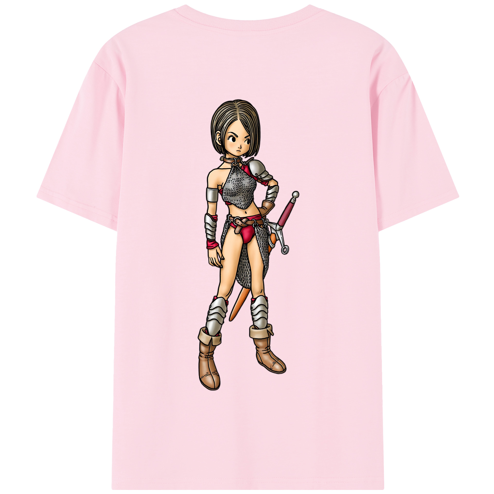 （画像用） ドラゴンクエスト Doragon Kuesuto Dragon Quest 綿100％半袖Tシャツ（背面プリント）