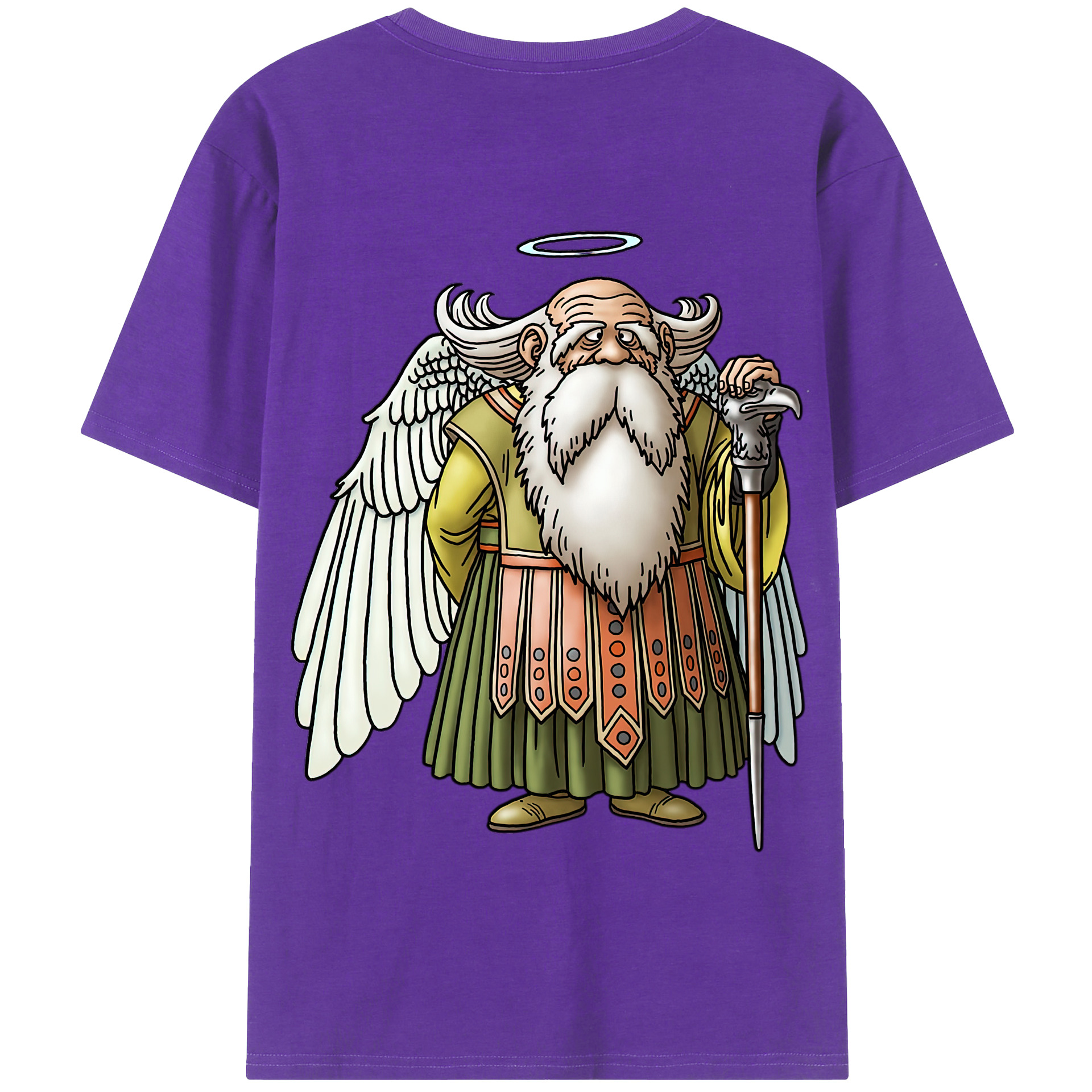 （画像用） ドラゴンクエスト Doragon Kuesuto Dragon Quest 綿100％半袖Tシャツ（背面プリント）