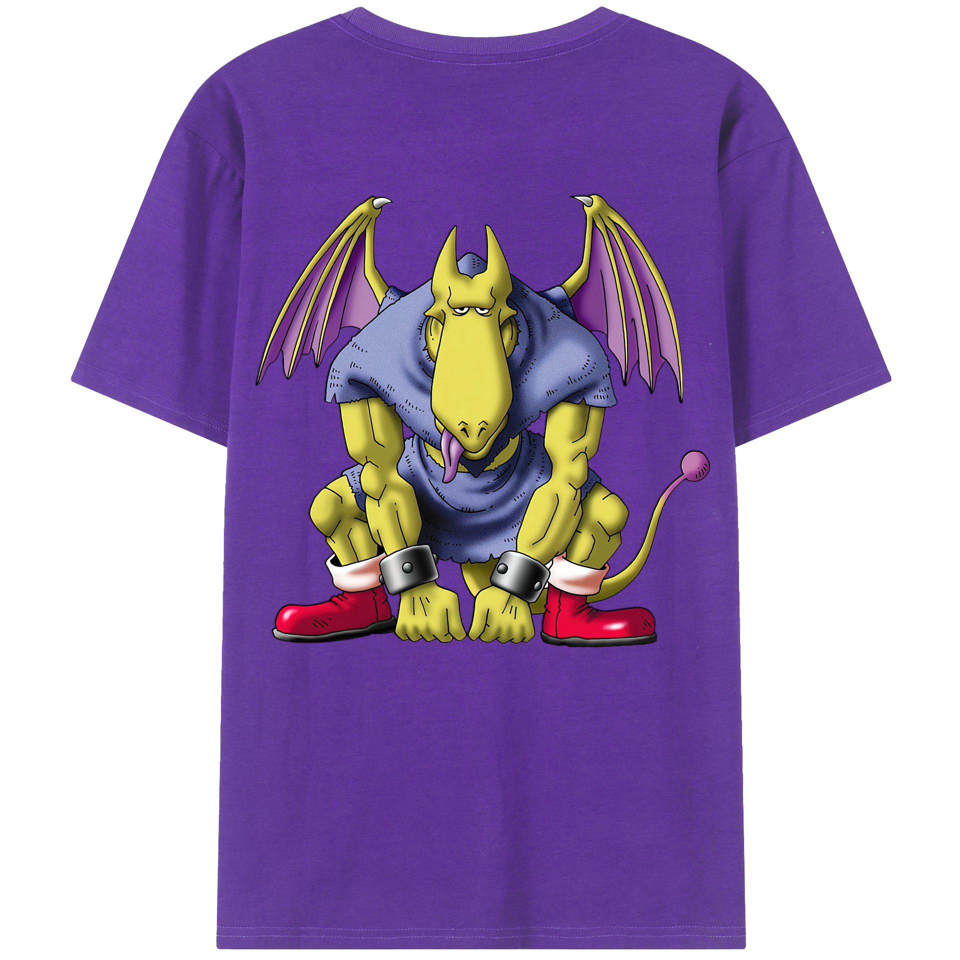 （画像用） ドラゴンクエスト Doragon Kuesuto Dragon Quest 綿100％半袖Tシャツ（背面プリント）