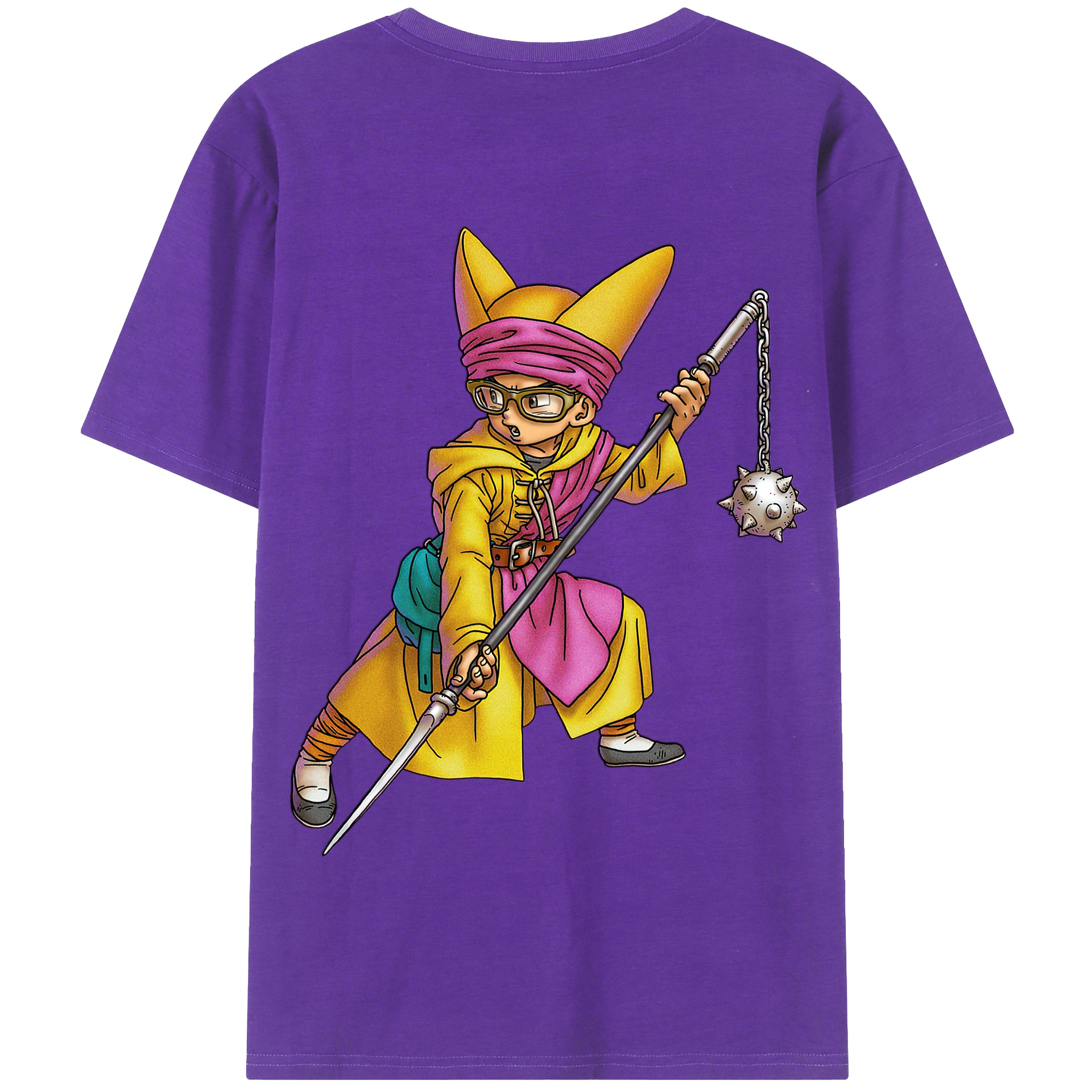 （画像用） ドラゴンクエスト Doragon Kuesuto Dragon Quest 綿100％半袖Tシャツ（背面プリント）