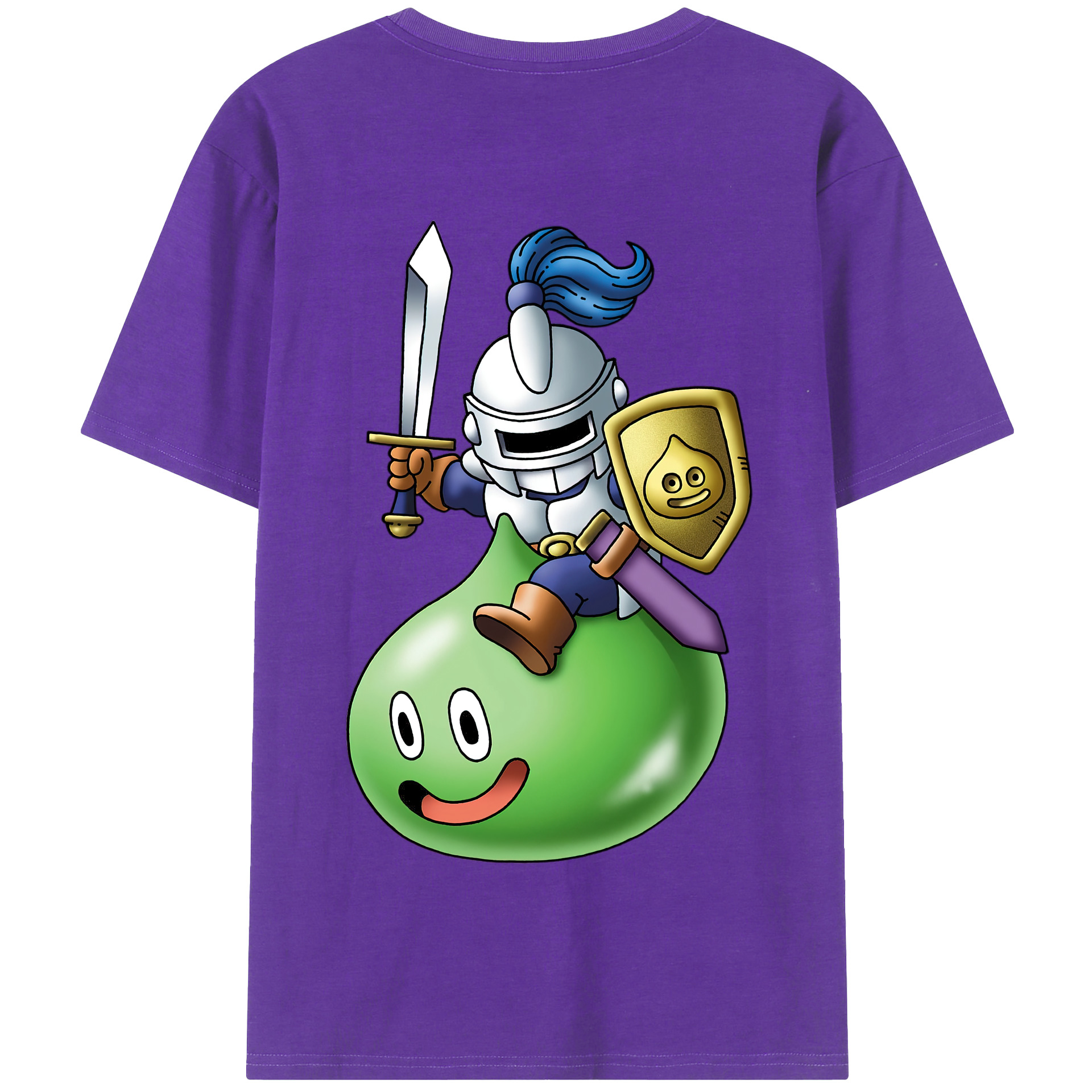 （画像用） ドラゴンクエスト Doragon Kuesuto Dragon Quest 綿100％半袖Tシャツ（背面プリント）
