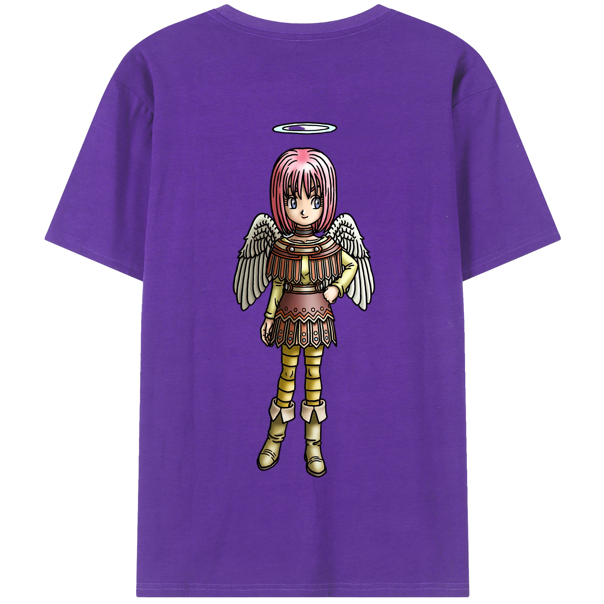 （画像用） ドラゴンクエスト Doragon Kuesuto Dragon Quest 綿100％半袖Tシャツ（背面プリント）