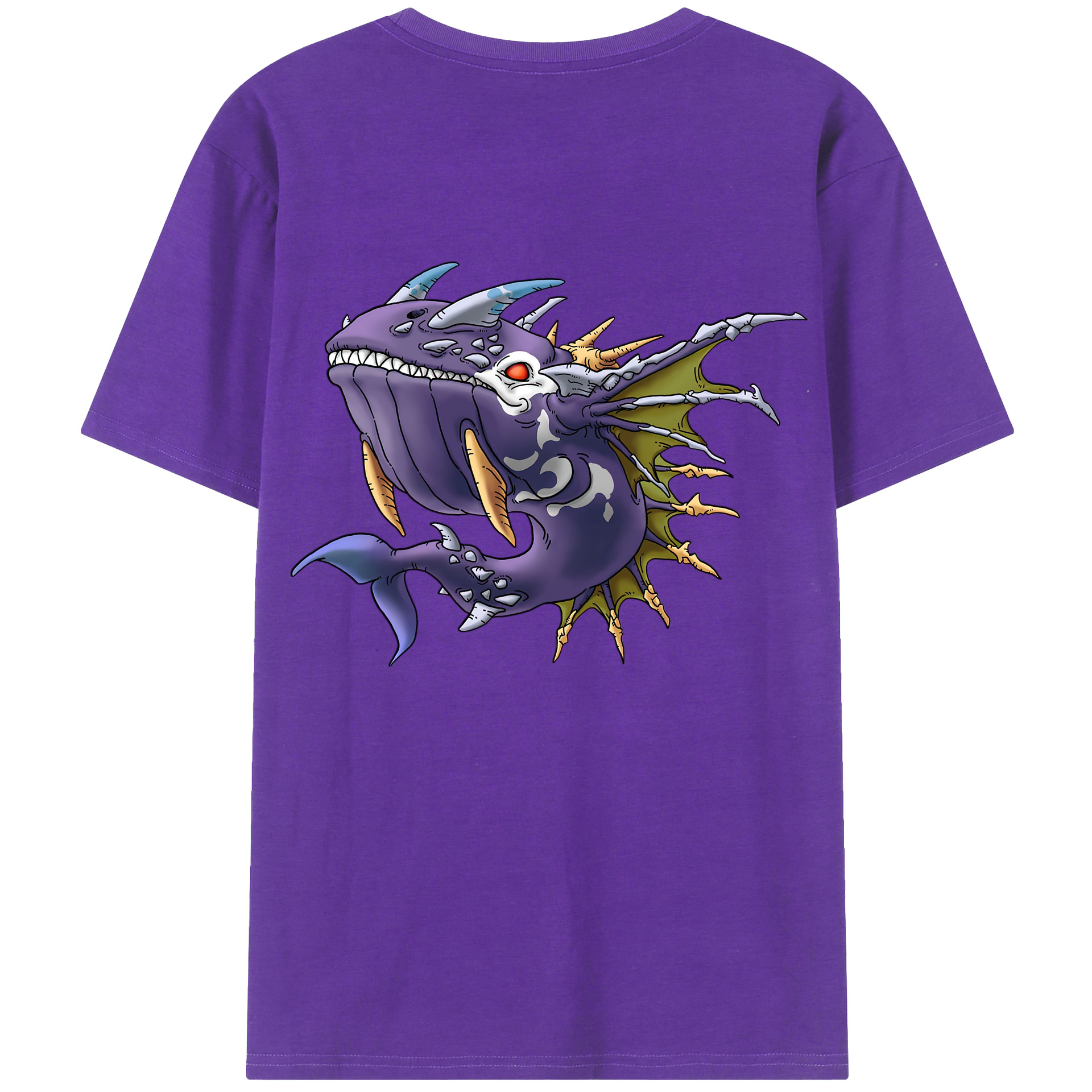 （画像用） ドラゴンクエスト Doragon Kuesuto Dragon Quest 綿100％半袖Tシャツ（背面プリント）