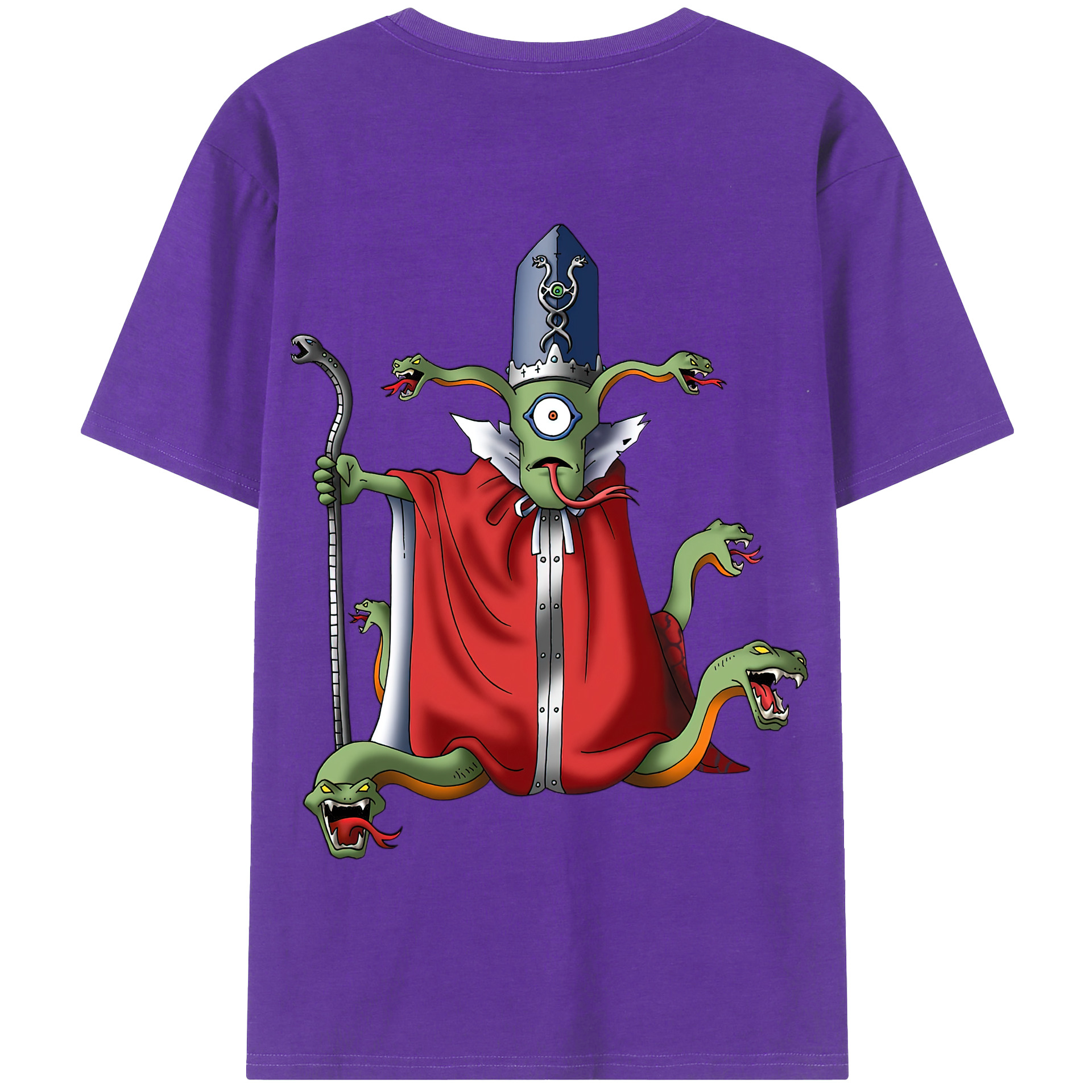 （画像用） ドラゴンクエスト Doragon Kuesuto Dragon Quest 綿100％半袖Tシャツ（背面プリント）