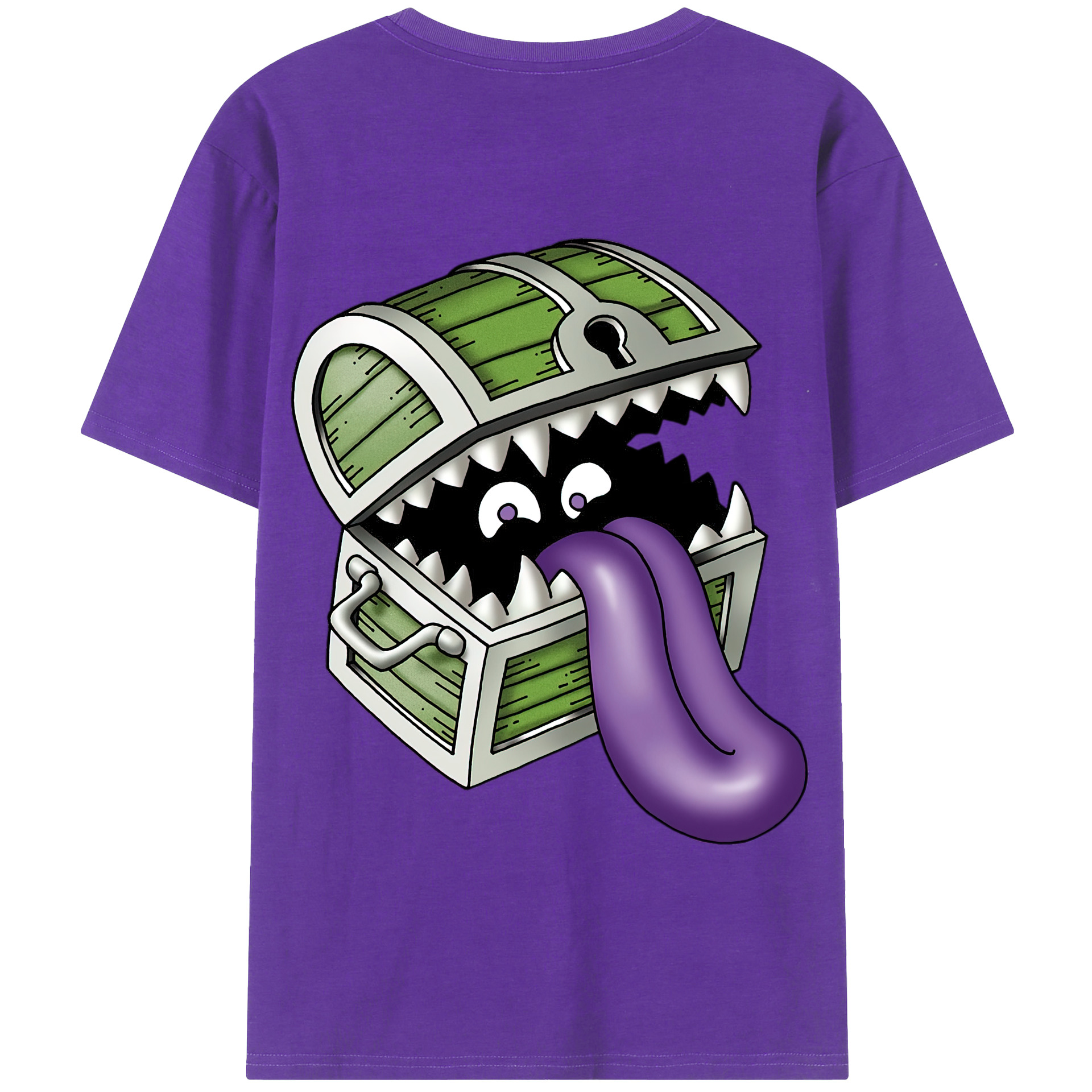 （画像用） ドラゴンクエスト Doragon Kuesuto Dragon Quest 綿100％半袖Tシャツ（背面プリント）