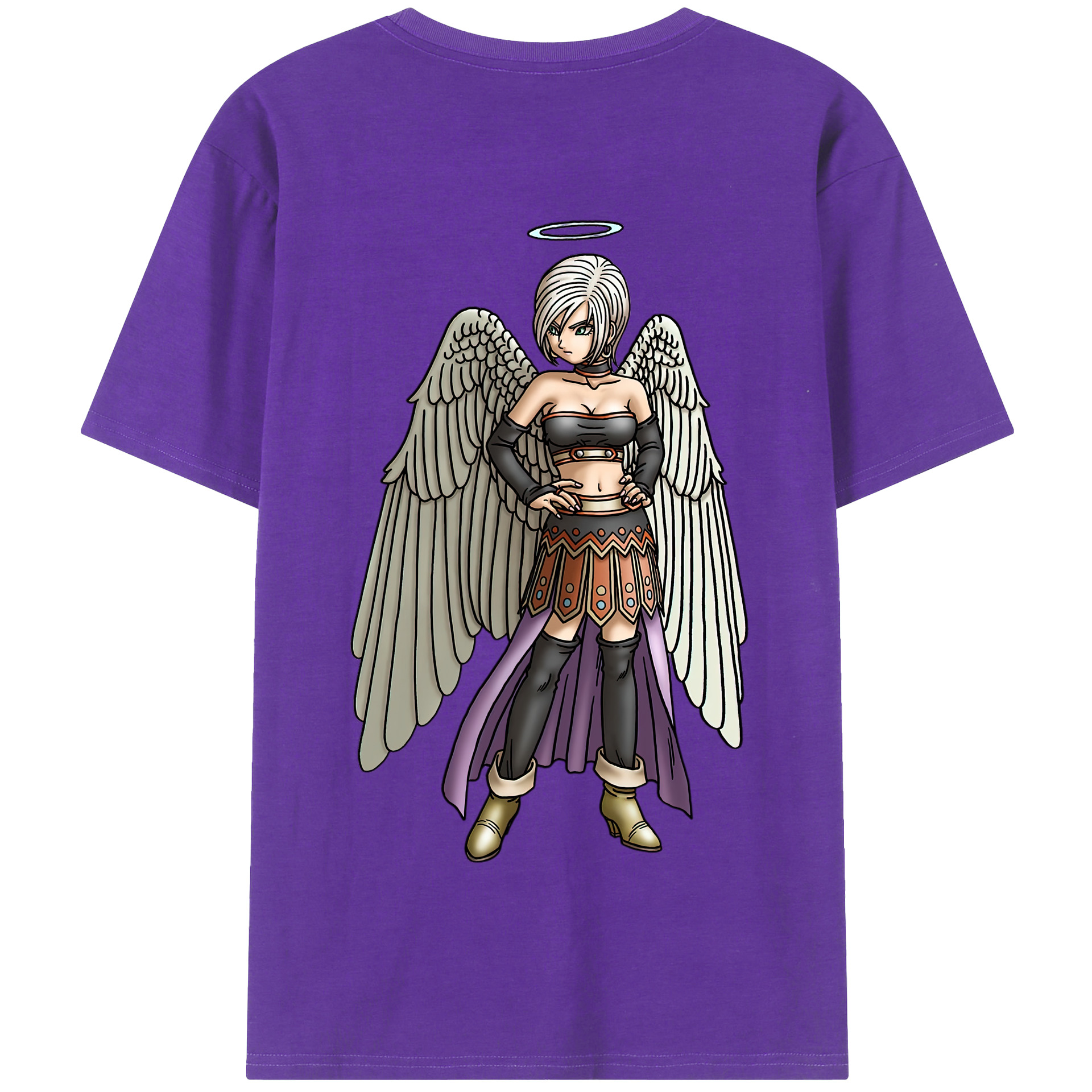 （画像用） ドラゴンクエスト Doragon Kuesuto Dragon Quest 綿100％半袖Tシャツ（背面プリント）