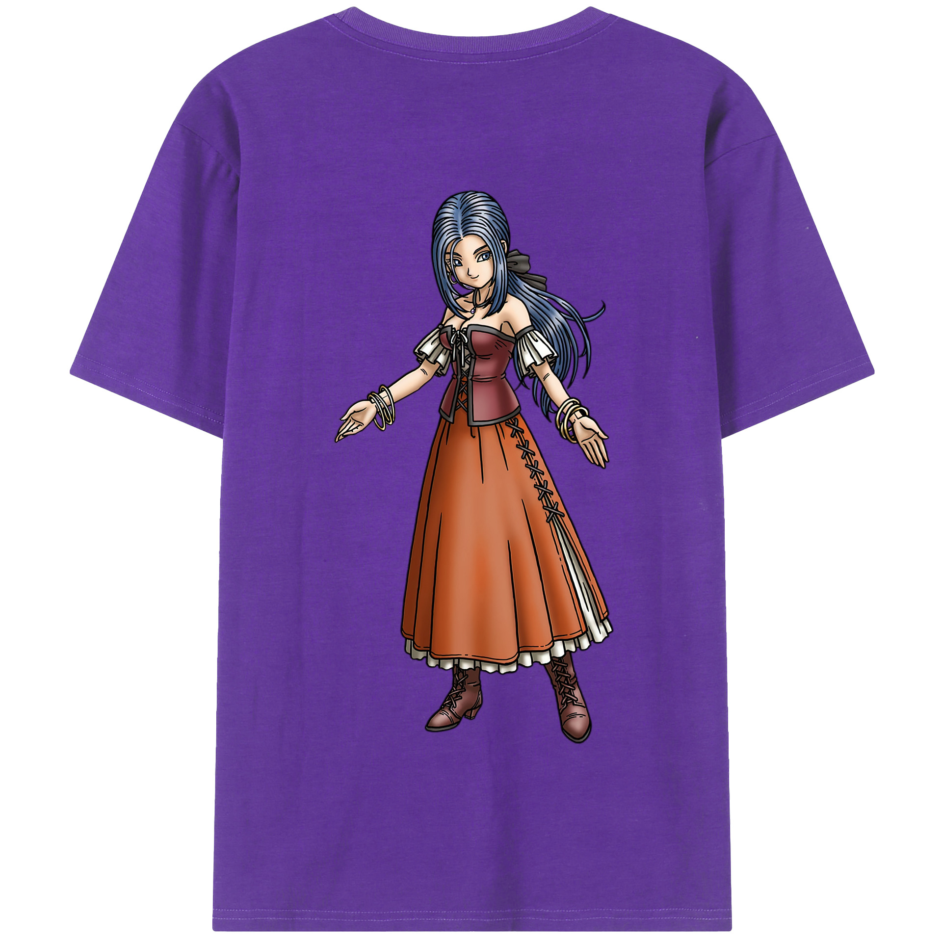 （画像用） ドラゴンクエスト Doragon Kuesuto Dragon Quest 綿100％半袖Tシャツ（背面プリント）