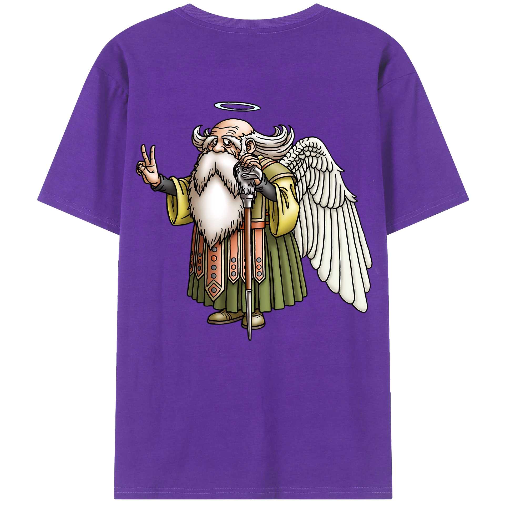 （画像用） ドラゴンクエスト Doragon Kuesuto Dragon Quest 綿100％半袖Tシャツ（背面プリント）