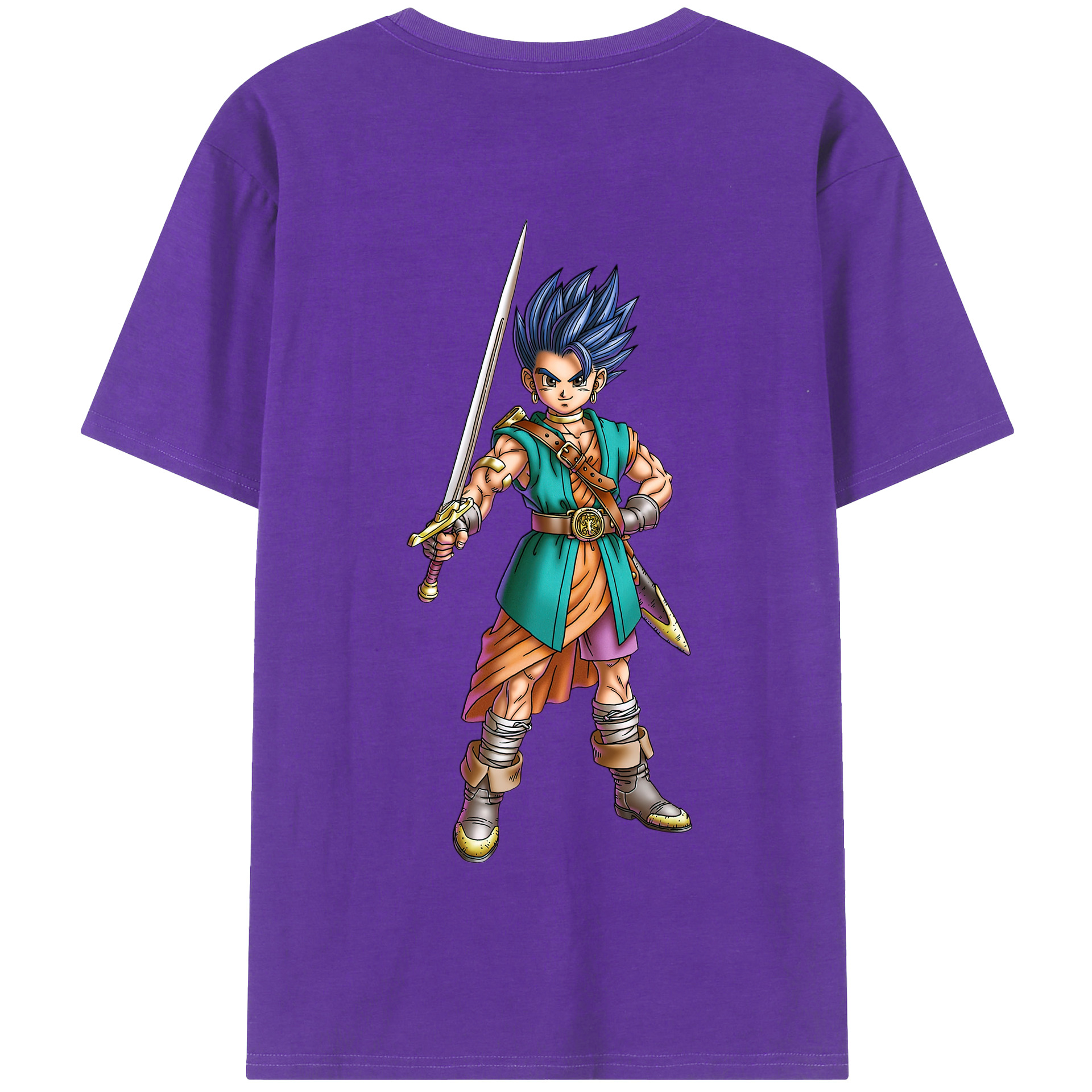 （画像用） ドラゴンクエスト Doragon Kuesuto Dragon Quest 綿100％半袖Tシャツ（背面プリント）