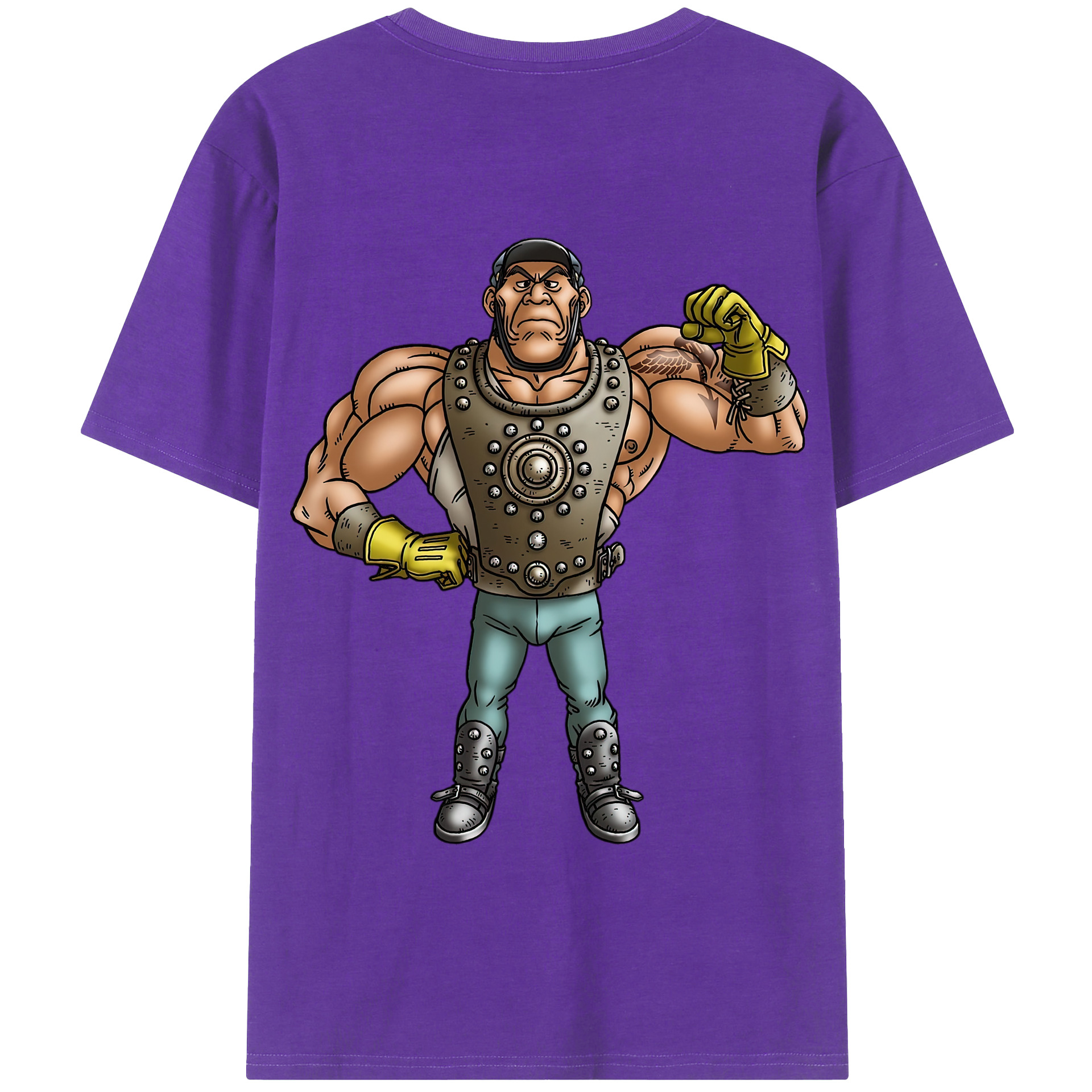 （画像用） ドラゴンクエスト Doragon Kuesuto Dragon Quest 綿100％半袖Tシャツ（背面プリント）