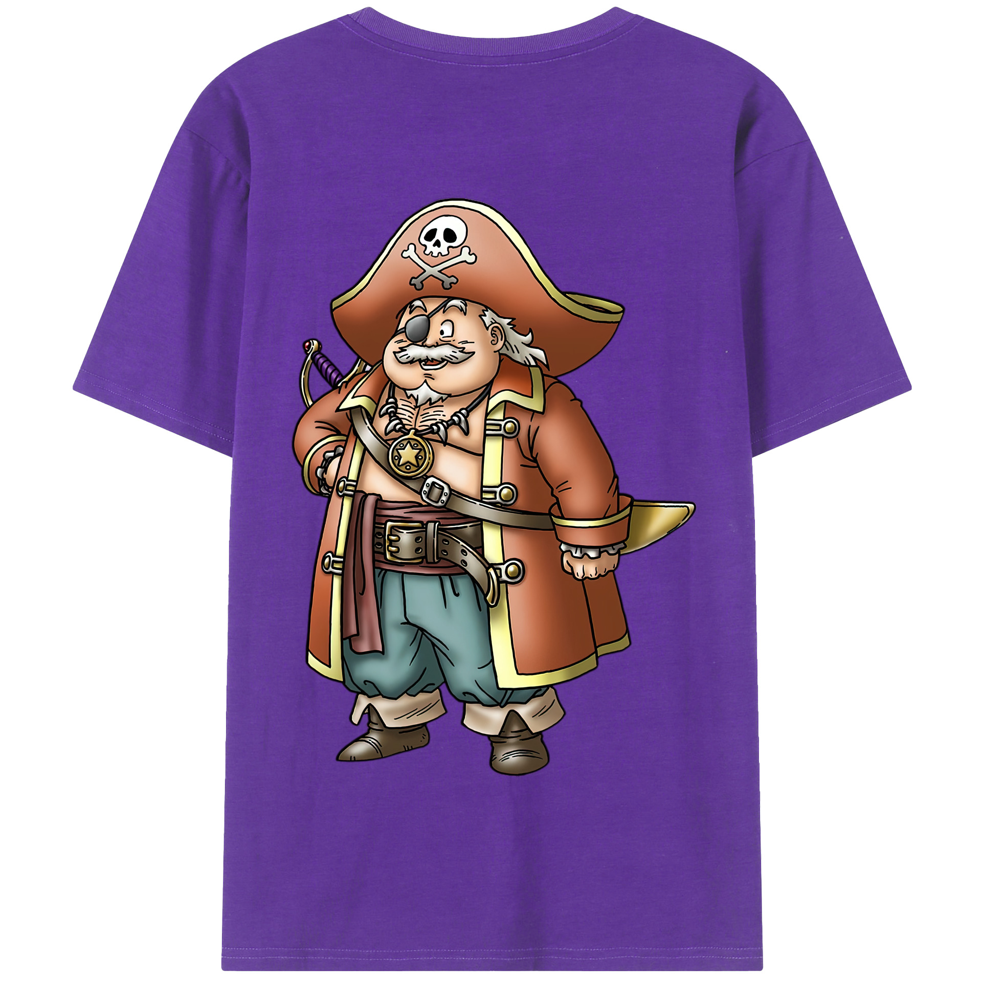 （画像用） ドラゴンクエスト Doragon Kuesuto Dragon Quest 綿100％半袖Tシャツ（背面プリント）