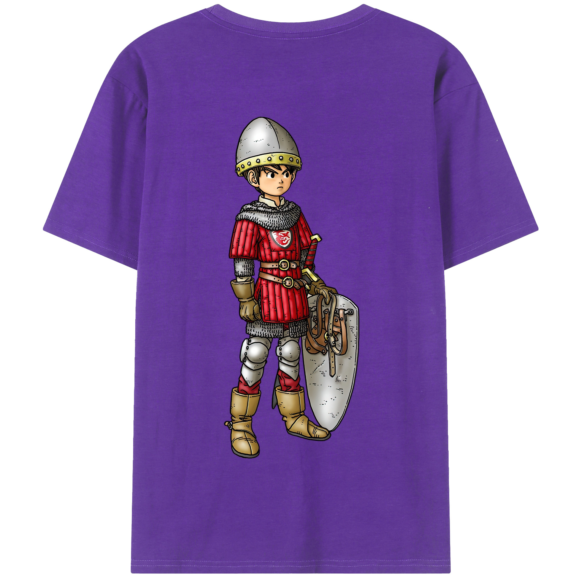 （画像用） ドラゴンクエスト Doragon Kuesuto Dragon Quest 綿100％半袖Tシャツ（背面プリント）